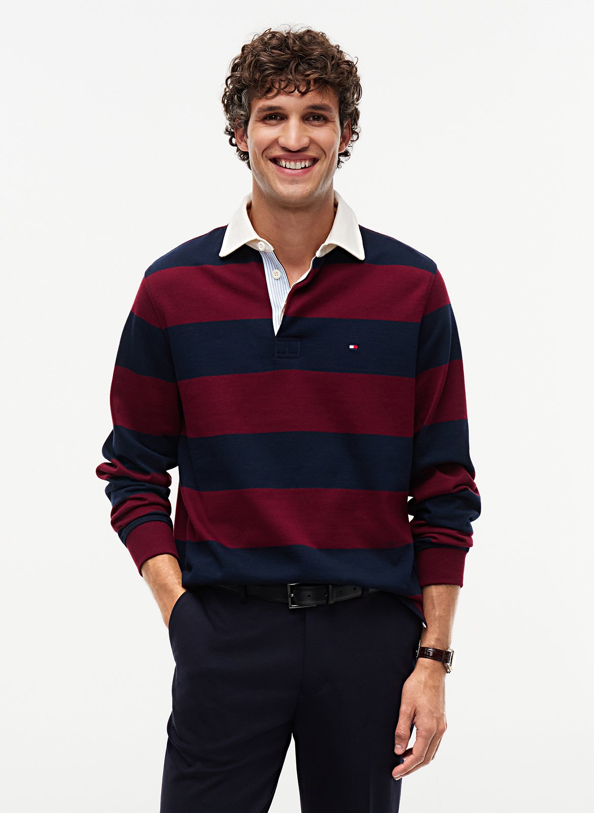 Polo droit en coton TOMMY HILFIGER Violet