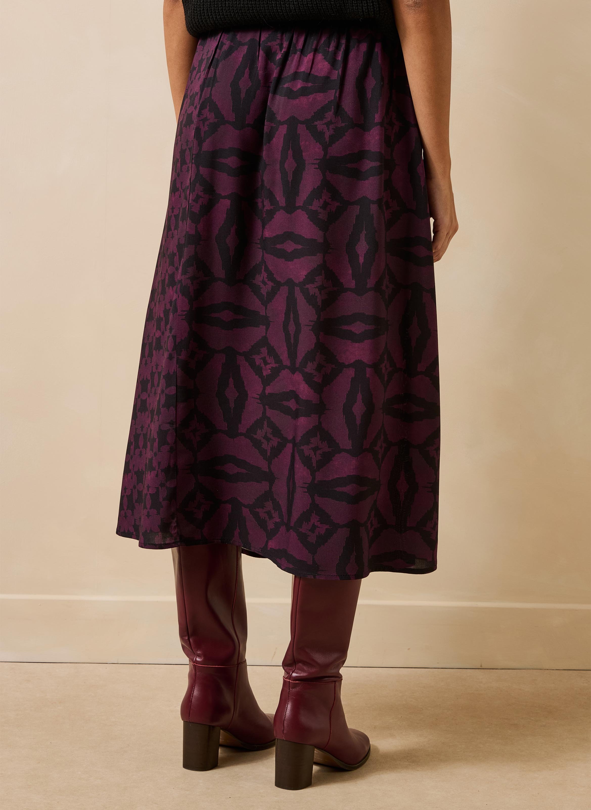 Lange, uitlopende rok met print LA FEE MARABOUTEE Veelkleurig
