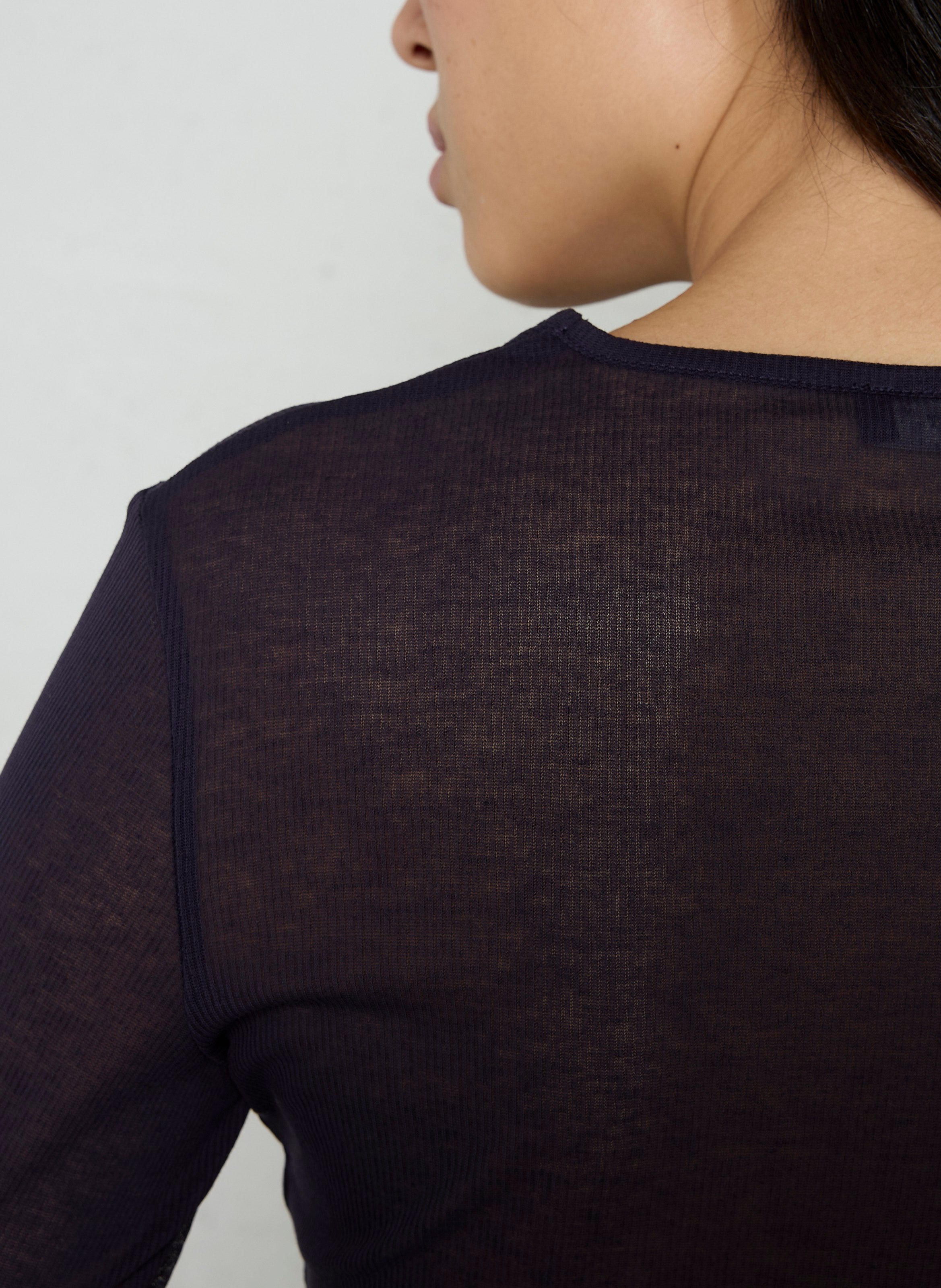 Tee-shirt près du corps en coton bio SOEUR Violet