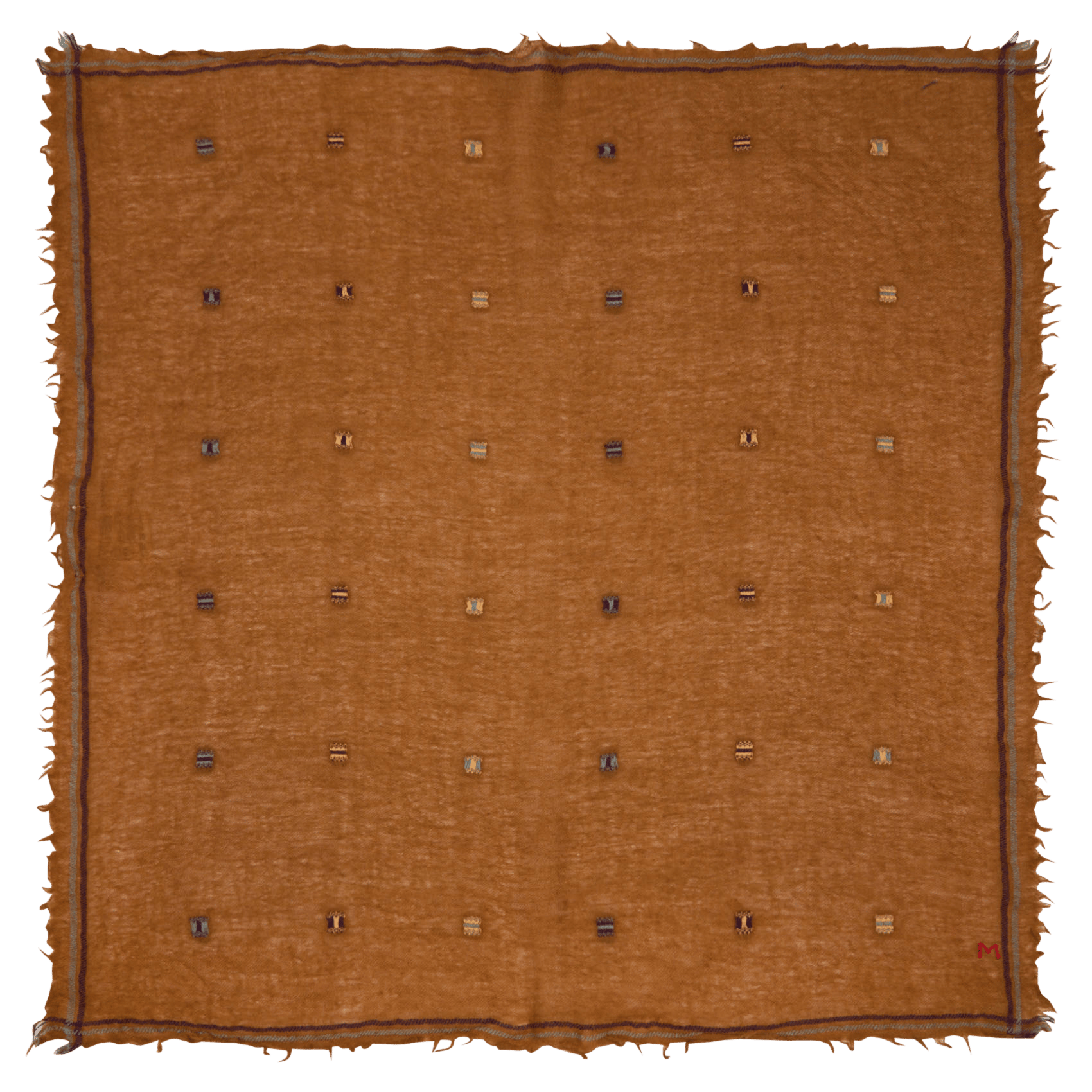 Foulard brodé à franges en laine MOISMONT