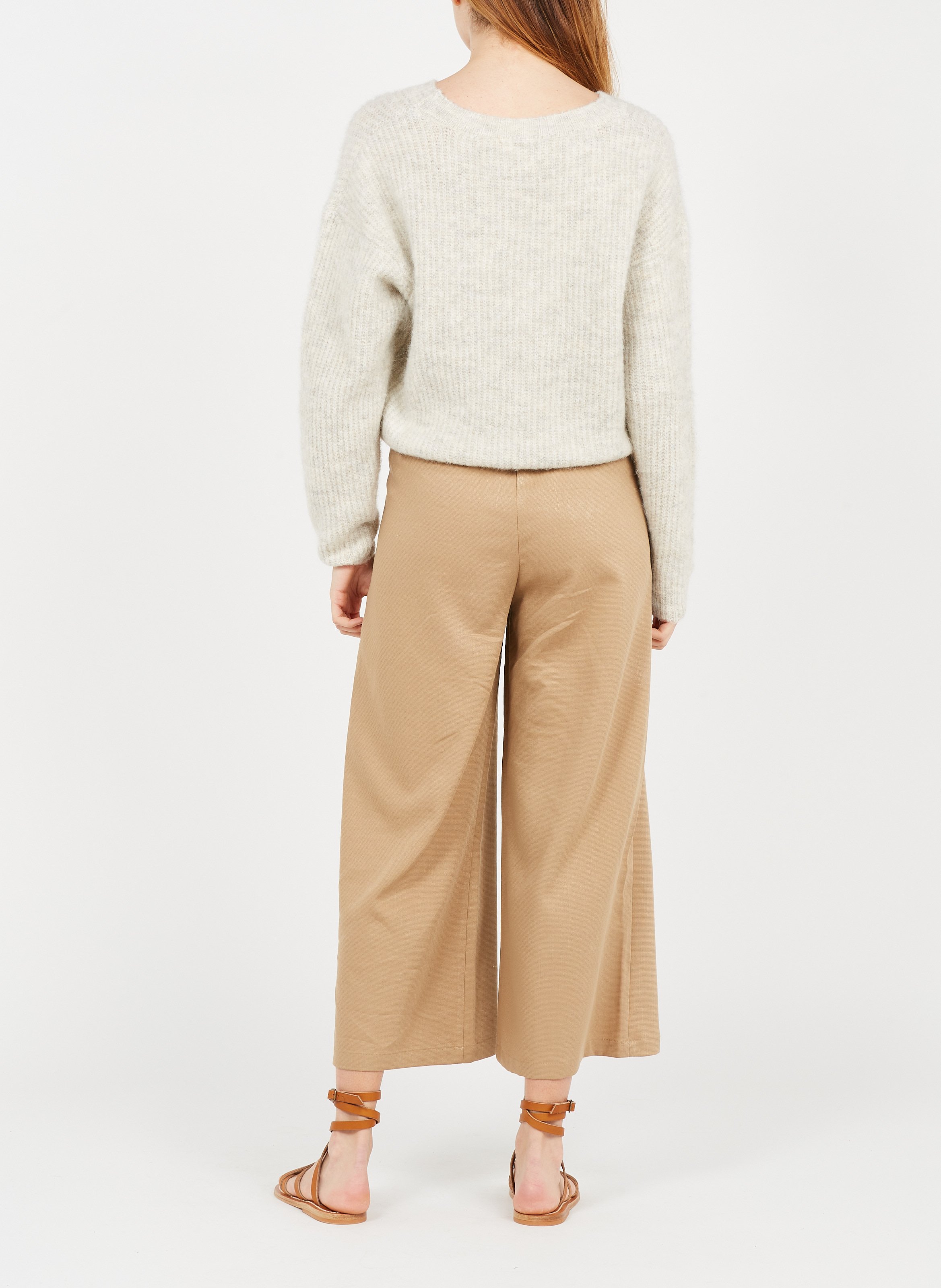 Rundhalspullover aus Strick-Mix AMERICAN VINTAGE Beige