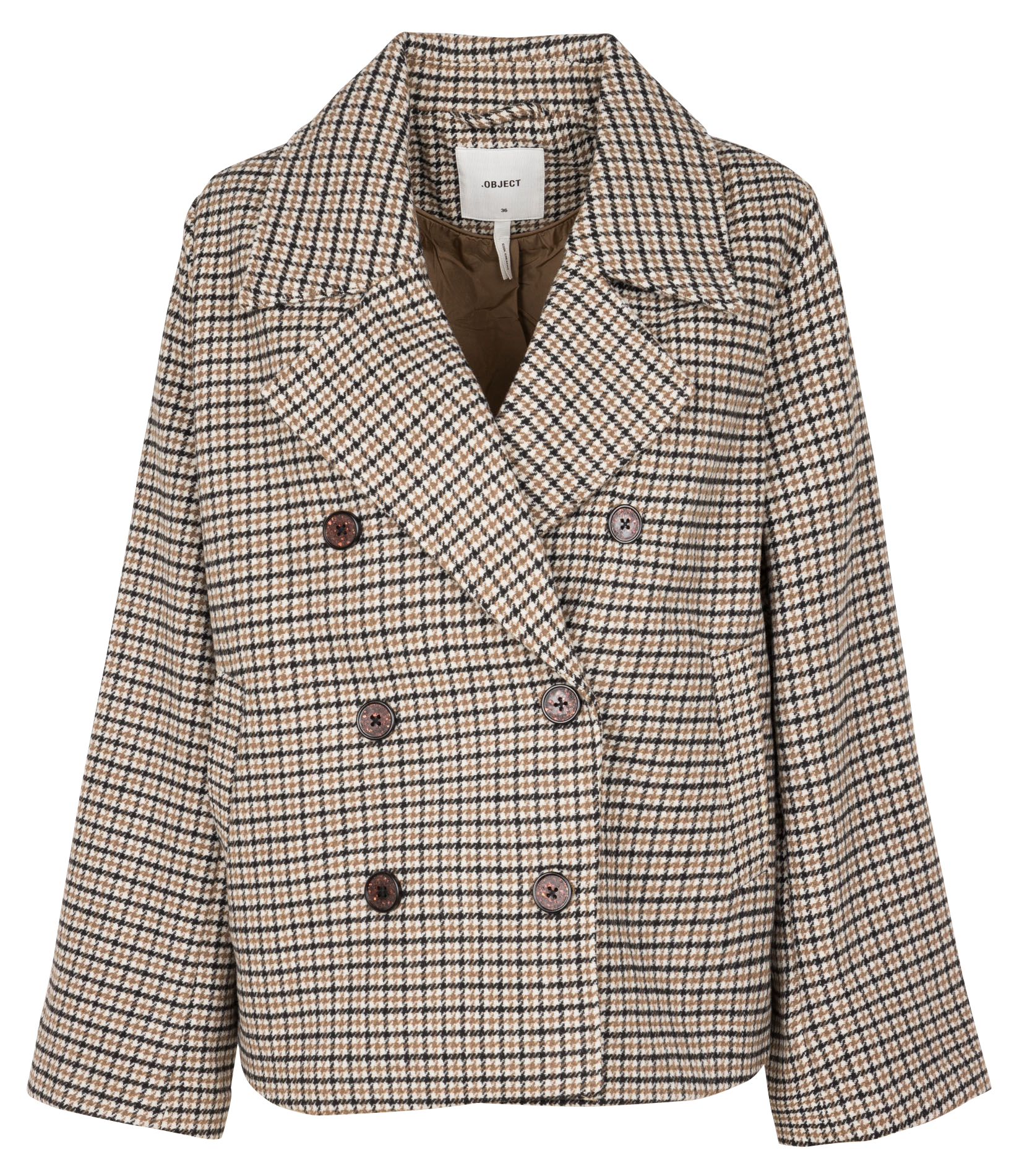 Veste tailleur droite à imprimé OBJECT Marron