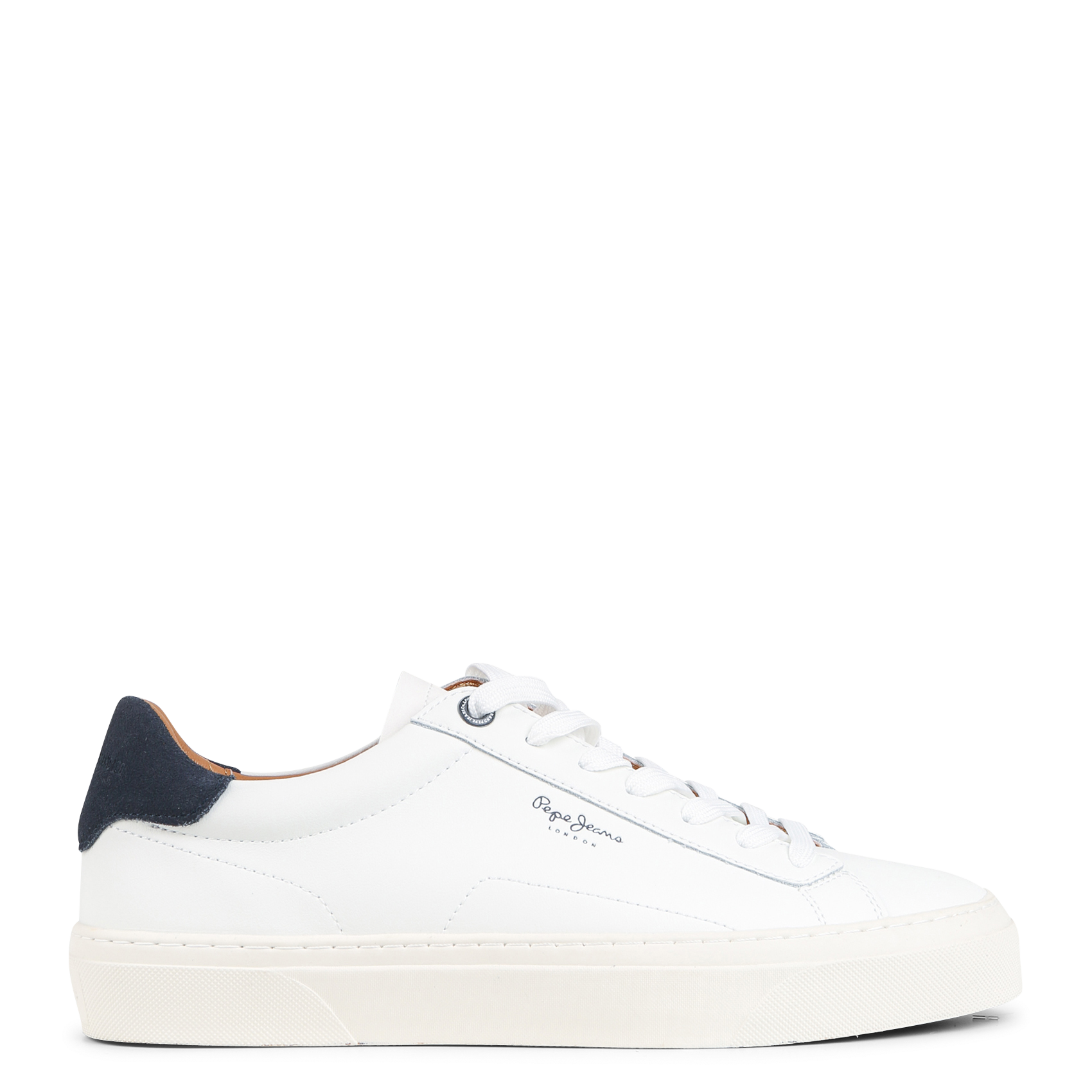 Low-top mixed leather trainers PEPE JEANS White
