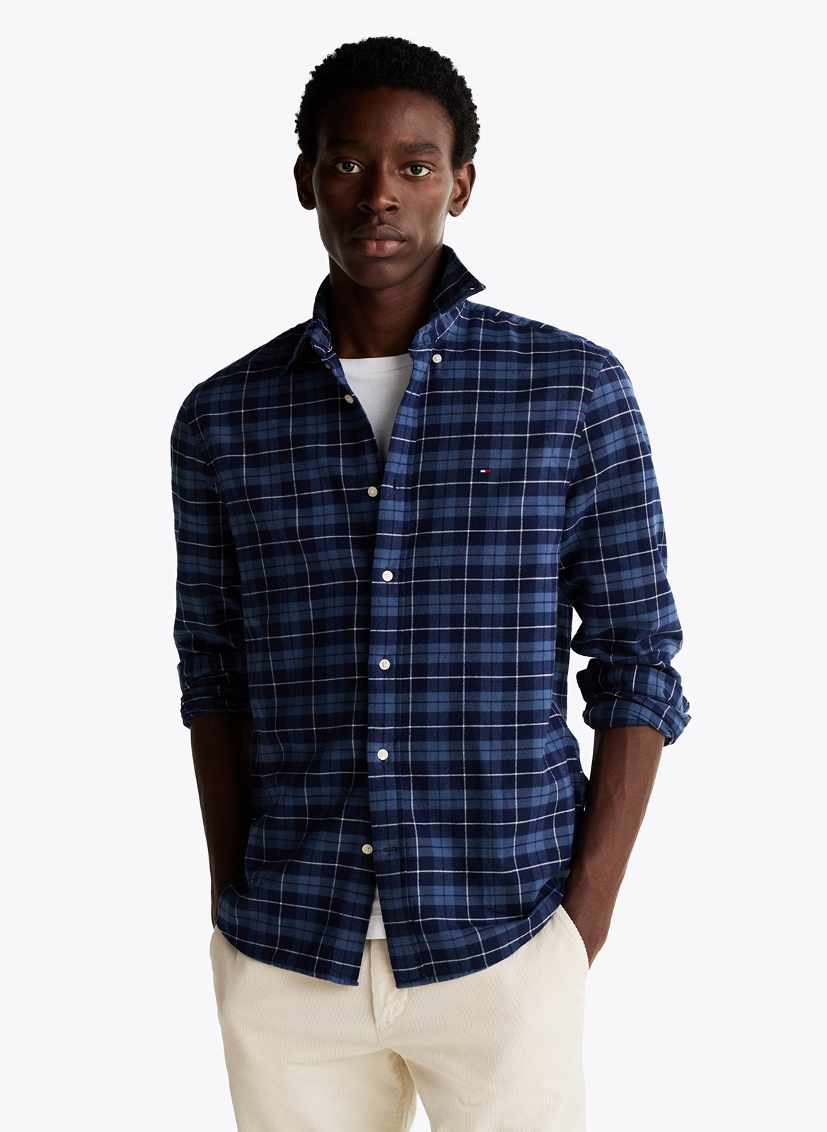 UPPER HIGHTS 『the shirt』cottonshirt Blue