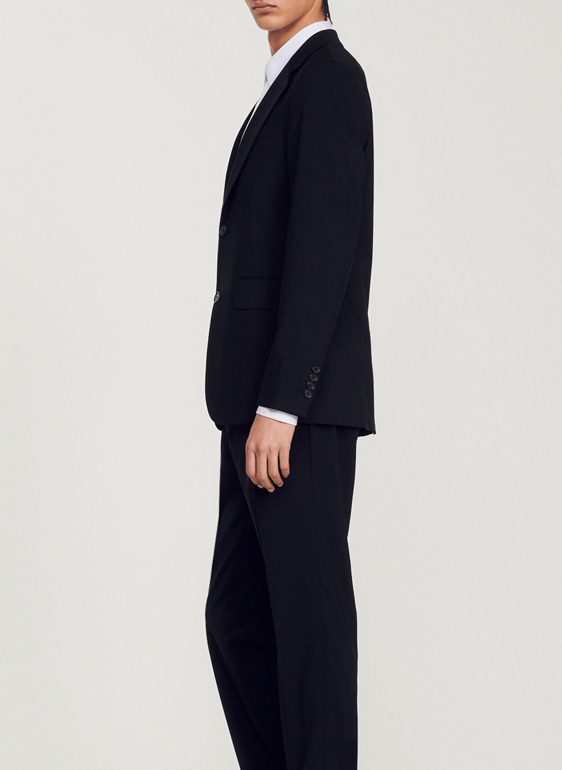 Veste de tailleur en laine mélangée  SANDRO Noir