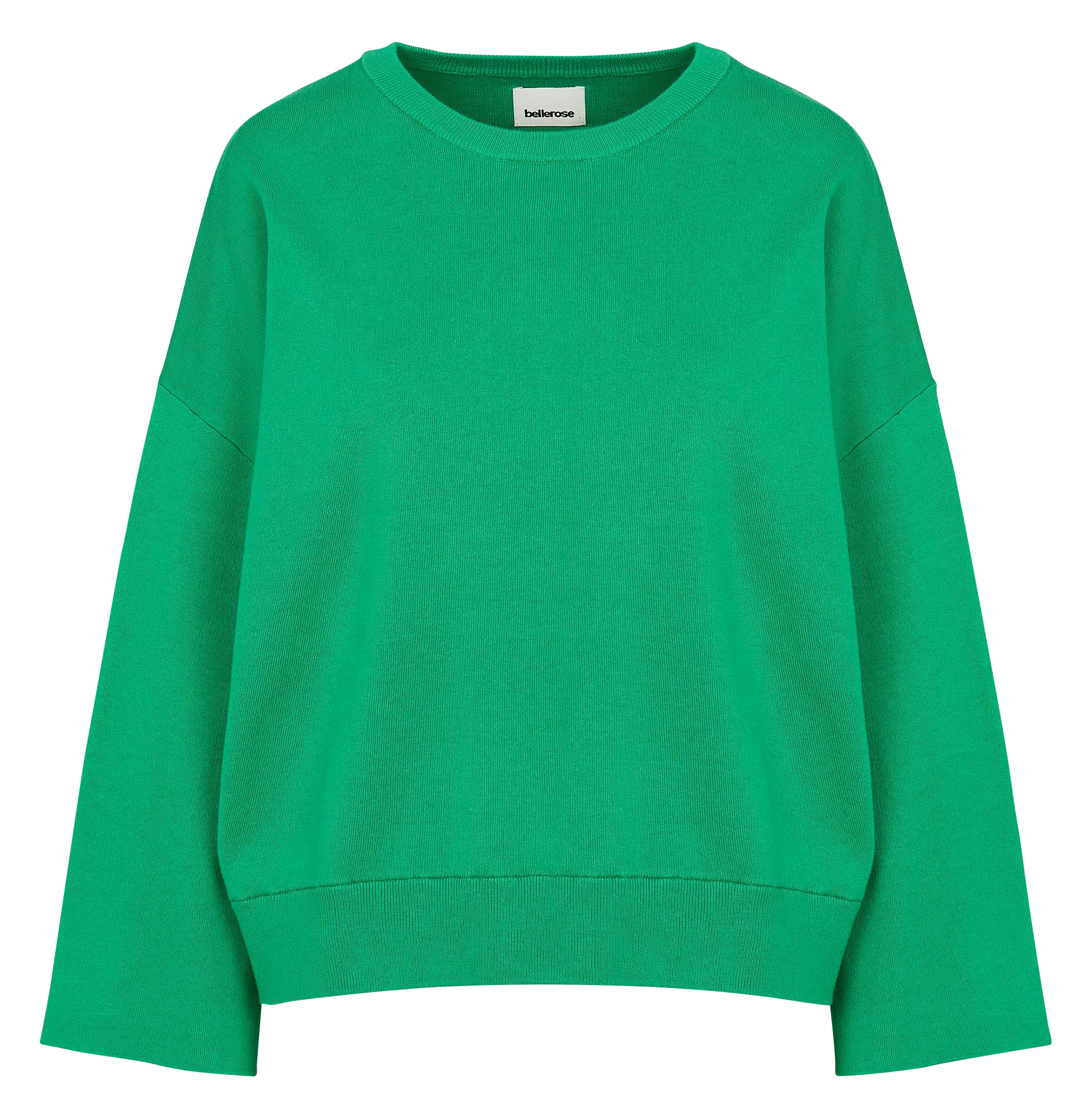 Straight round neck cotton sweater BELLEROSE Green