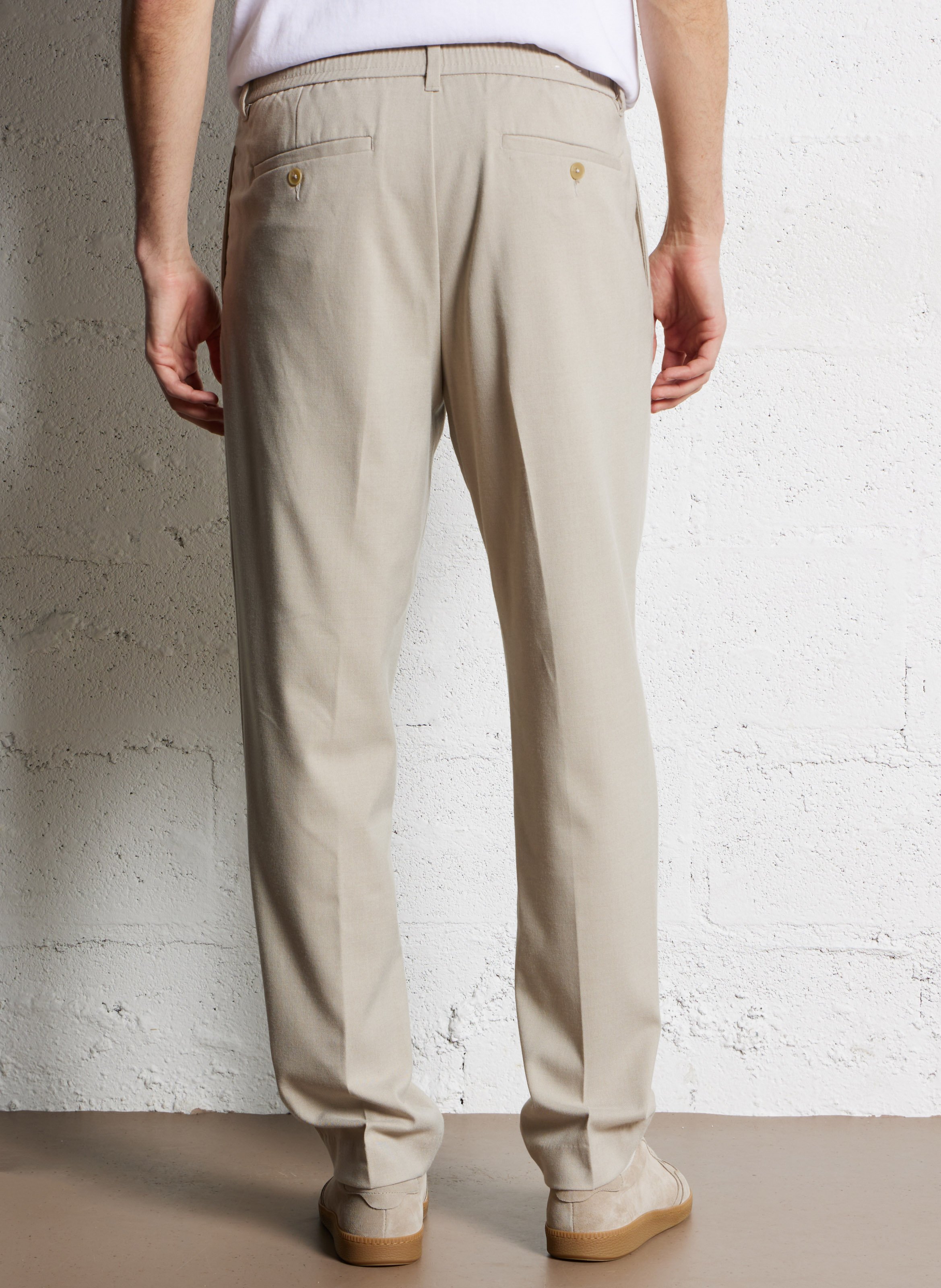 Straight pleated pants SELECTED Beige