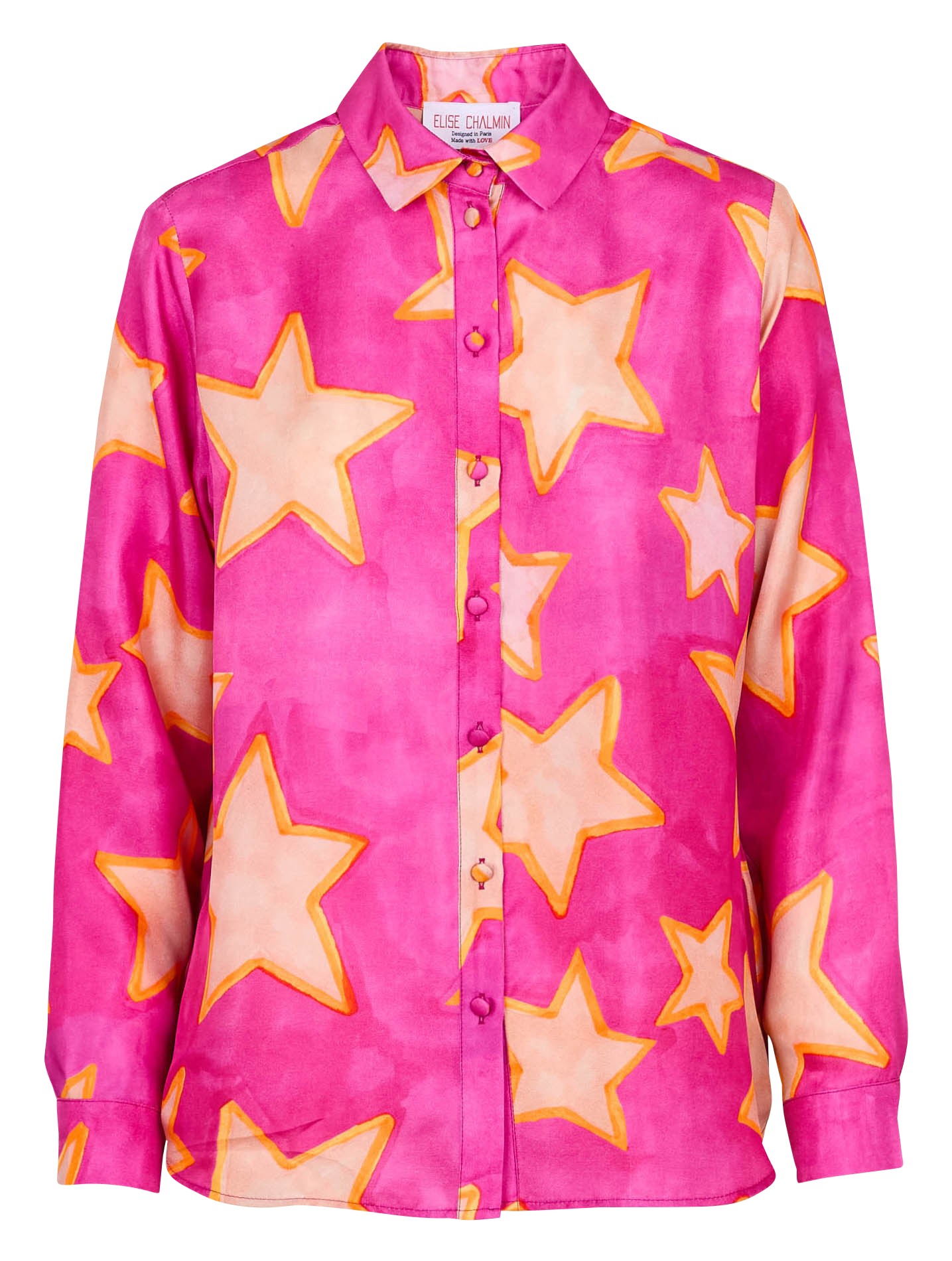 Chemise droite en soie ELISE CHALMIN Rose