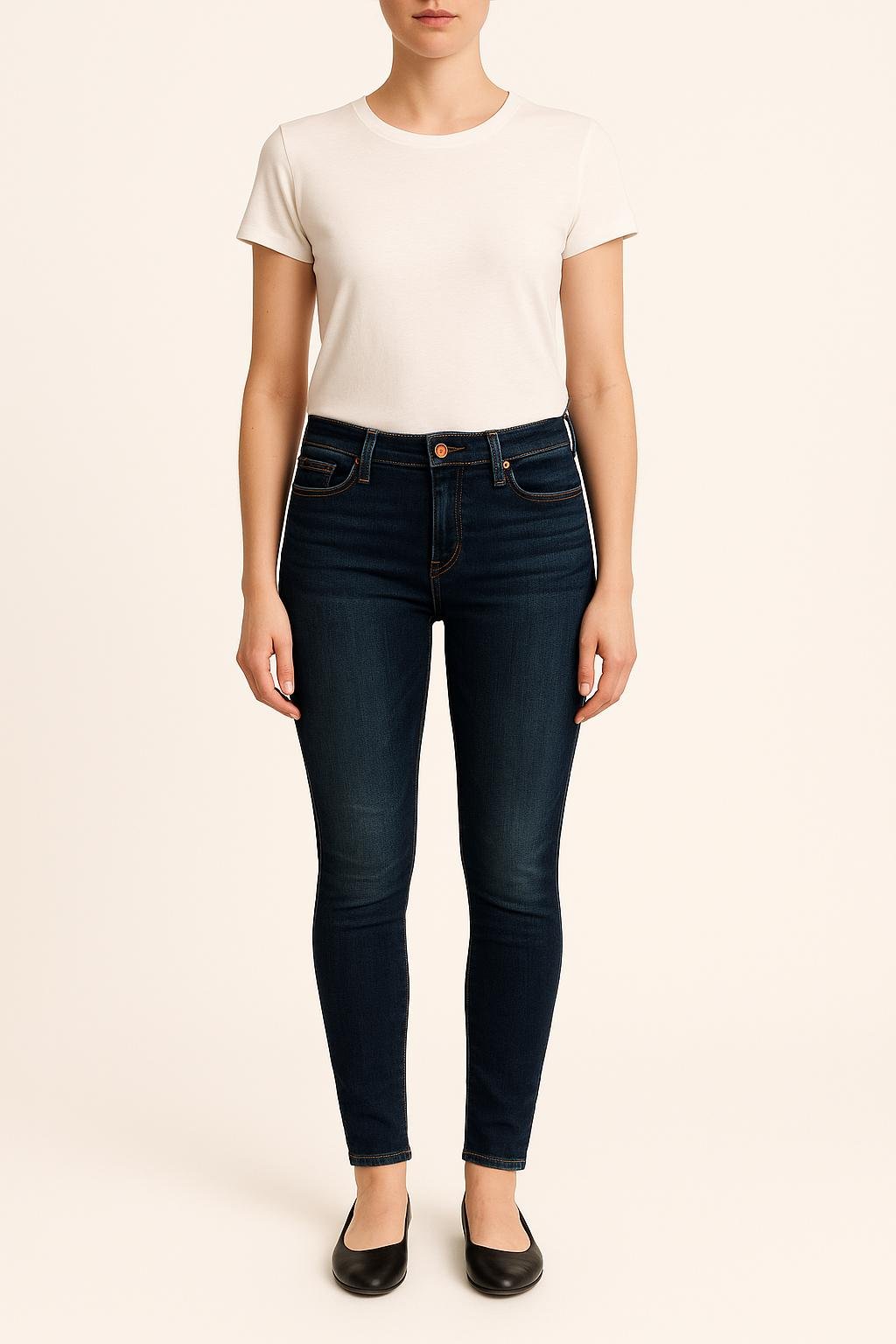 Cropped slim jeans with studs LEVI'S - Seconde main Blue