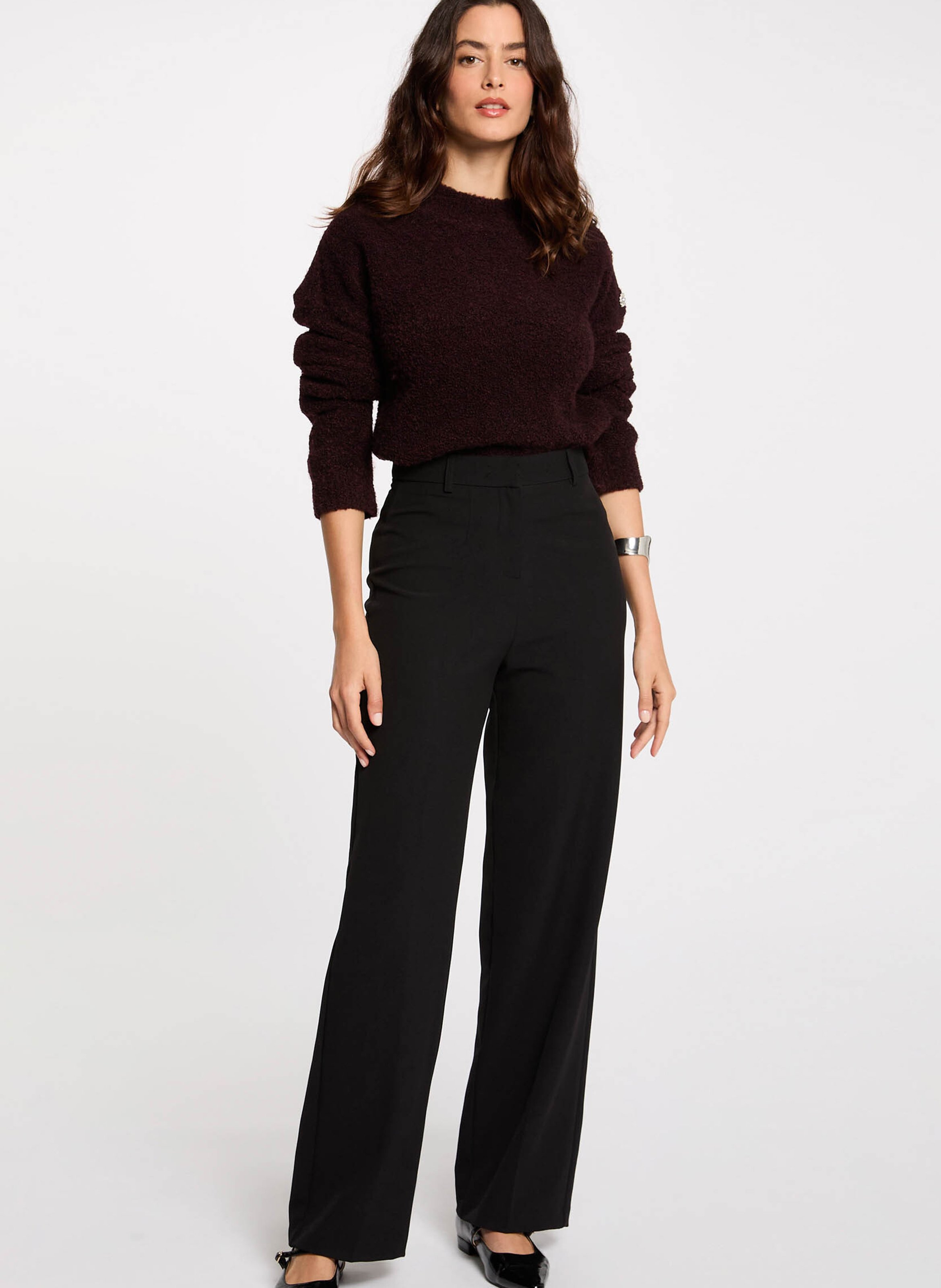 Pantalon droit à pinces MORGAN Noir