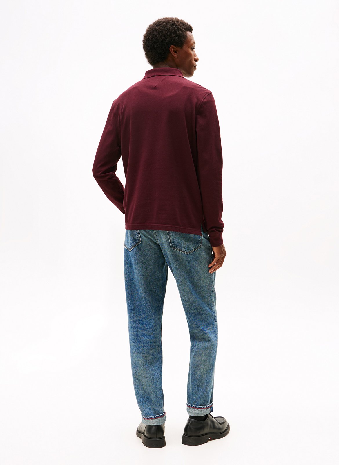 Regular-fit organic cotton blend polo shirt TOMMY HILFIGER Plums