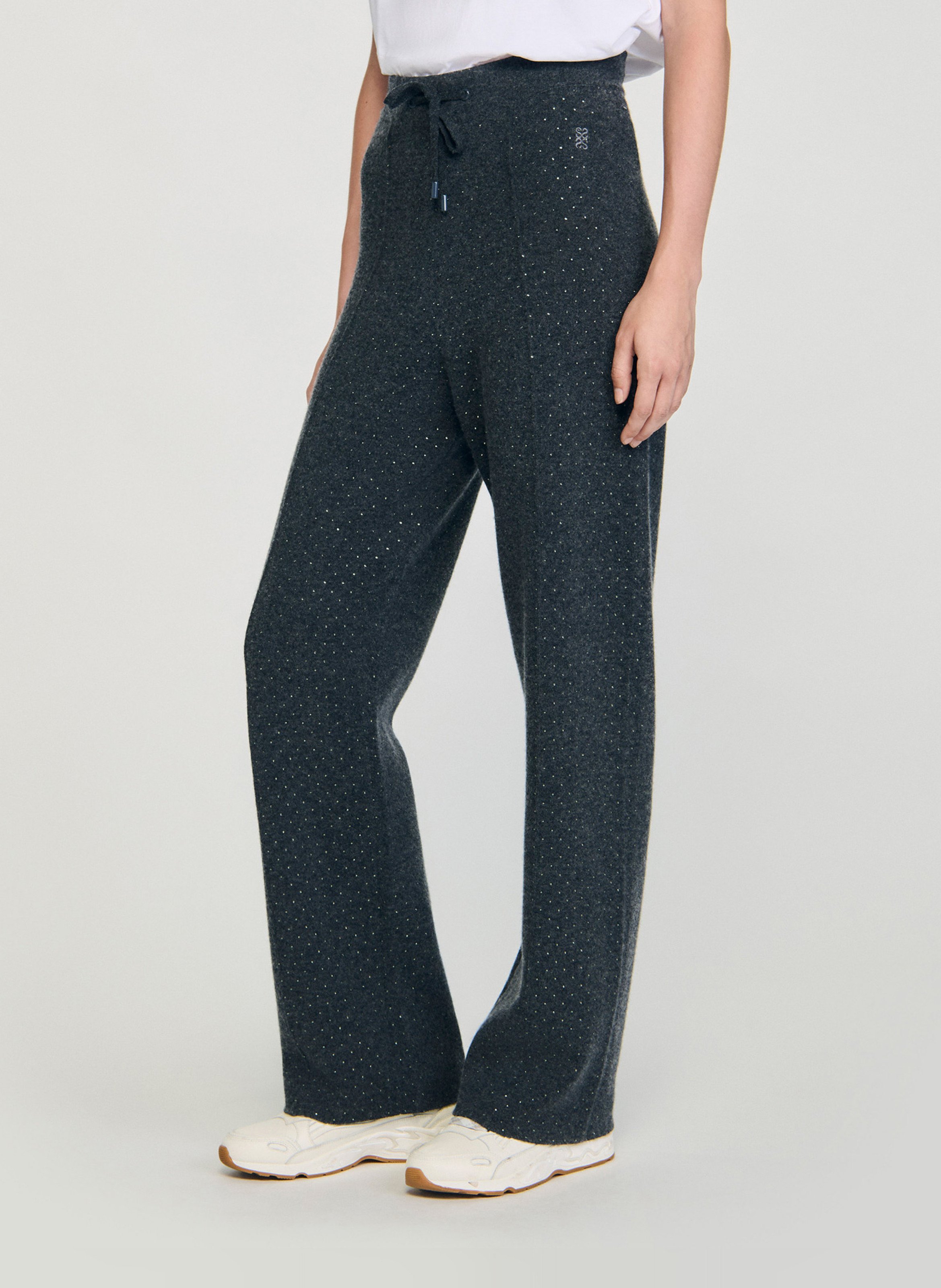 Declic wool-blend loose-fit trousers SANDRO Grey