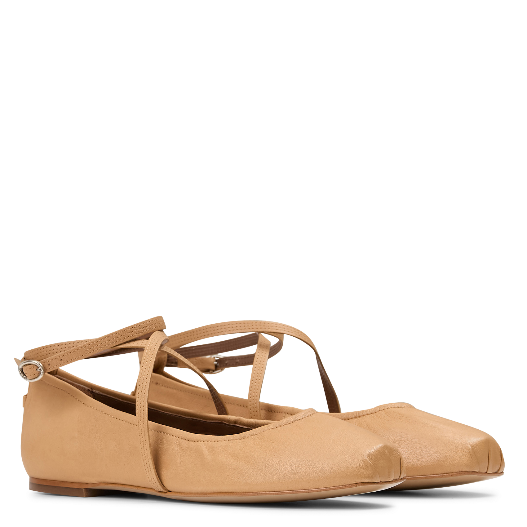 Ballerines en cuir BA&SH Beige