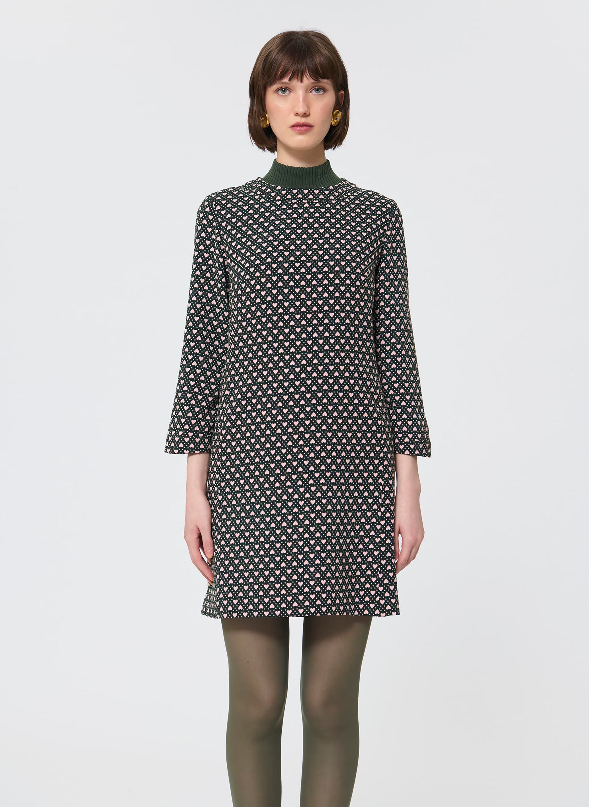 Robe courte droite imprimée TARA JARMON Vert