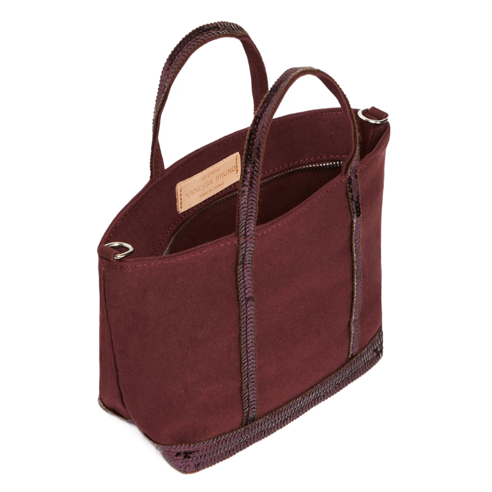 Mini cabas XS à sequins en toile de coton VANESSA BRUNO Rouge