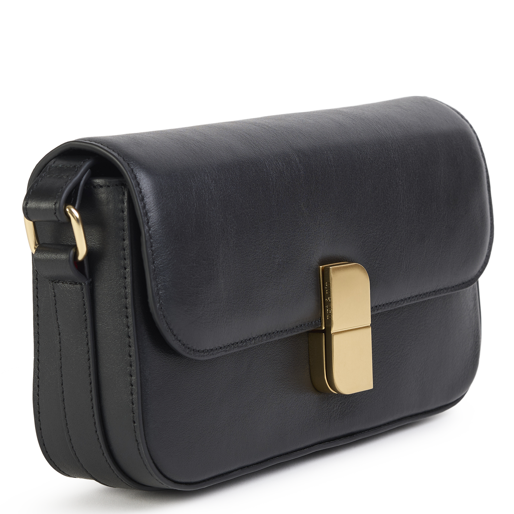 Bobi leather baguette bag  Black