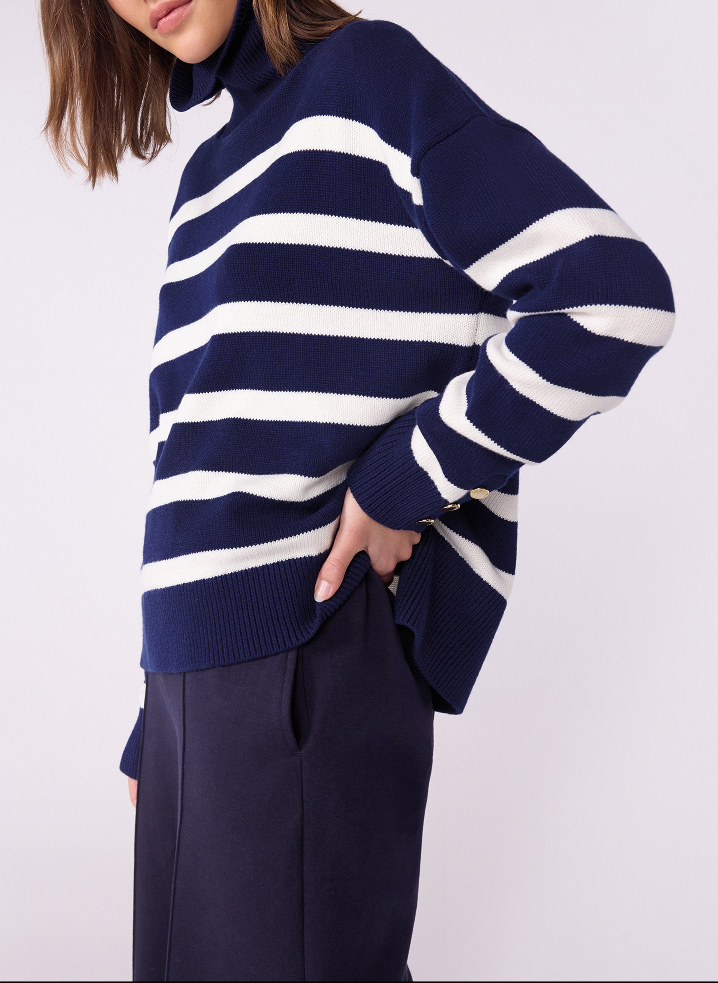 Pull oversize en laine mélangée PETIT BATEAU Bleu