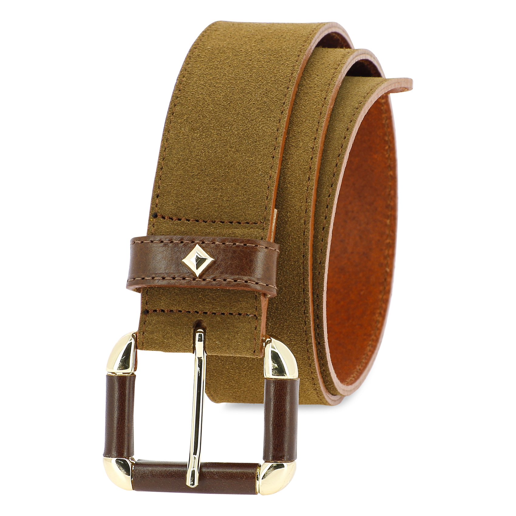 Ceinture à boucle en cuir  HERBERT FRERE SOEUR Marron