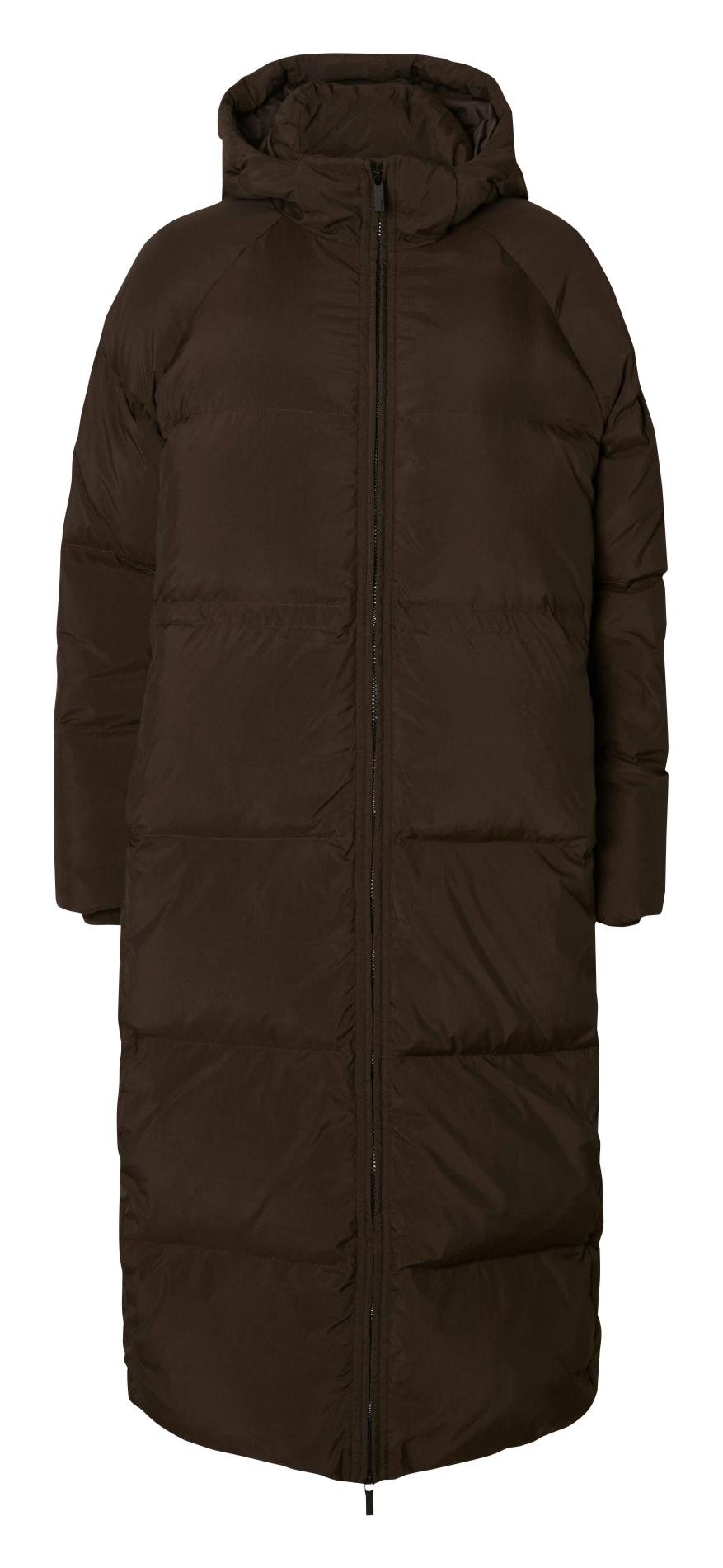 Doudoune droite en fibres recyclées mélangées SELECTED Marron