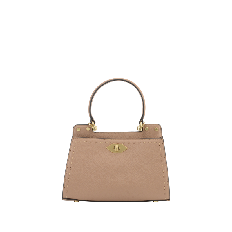 Handbag - cowhide leather POURCHET Brown