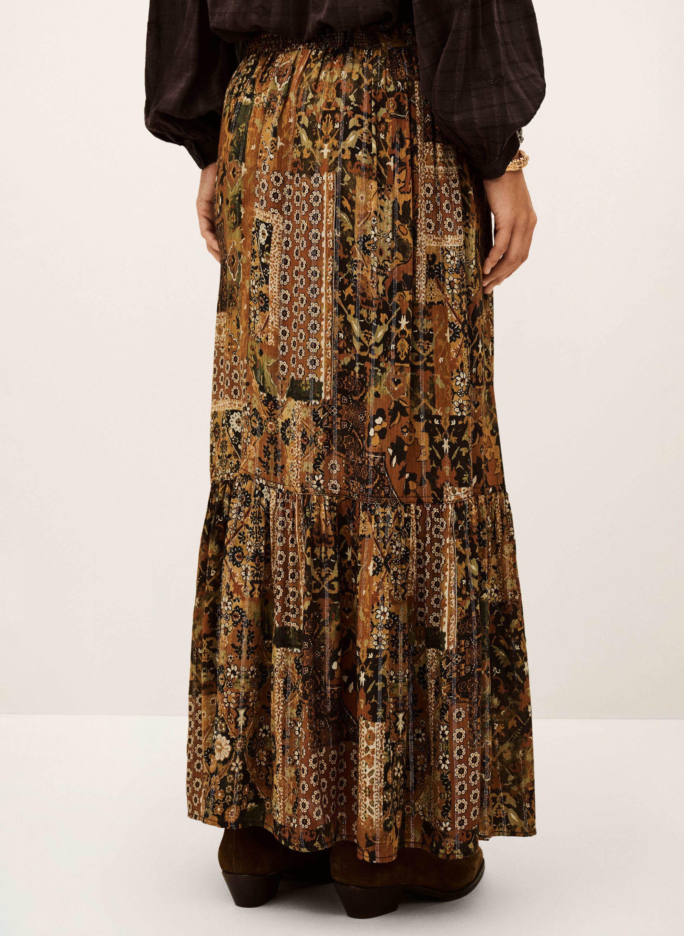 Jupe longue imprimée BA&SH Orange