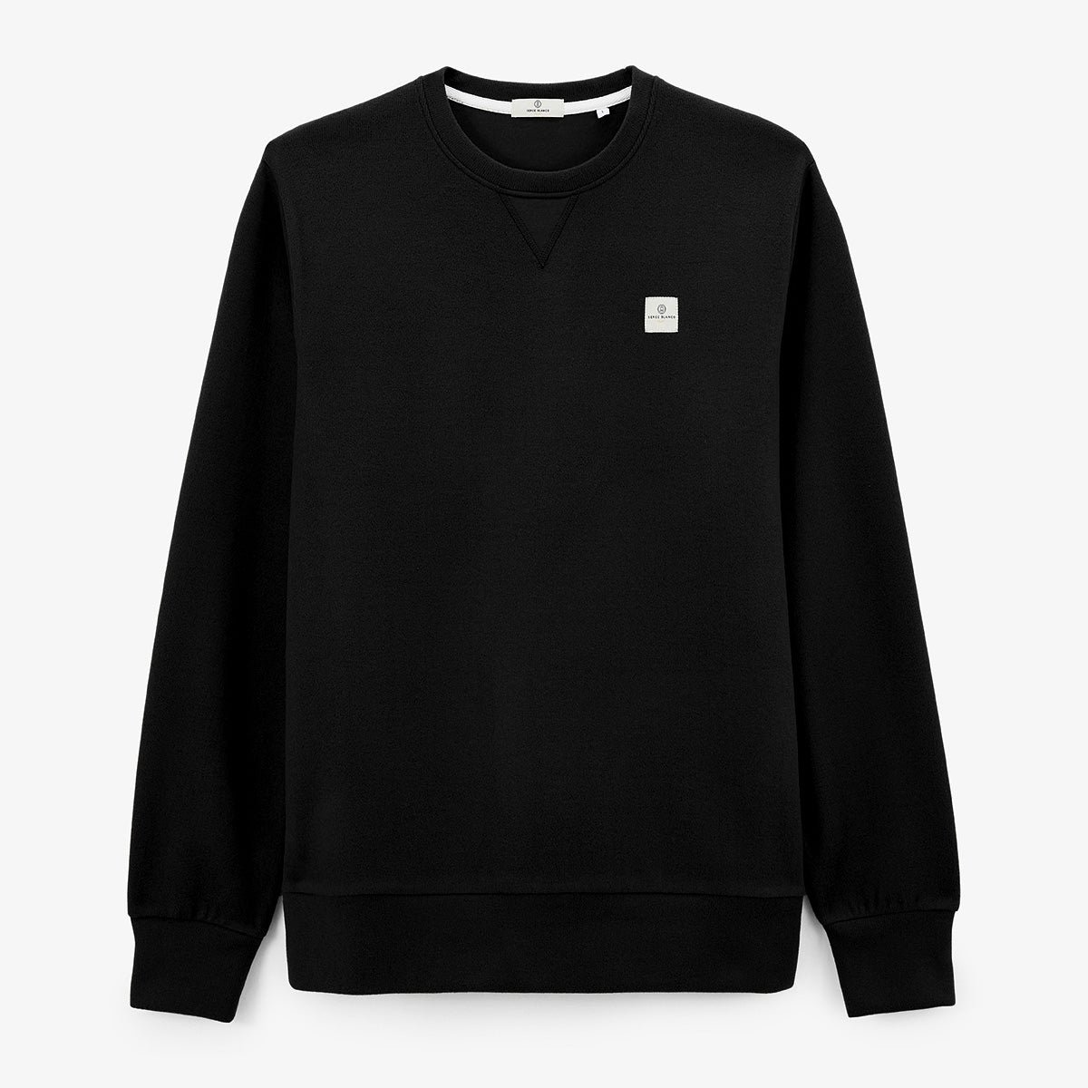 Plain round neck sweatshirt SERGE BLANCO Black