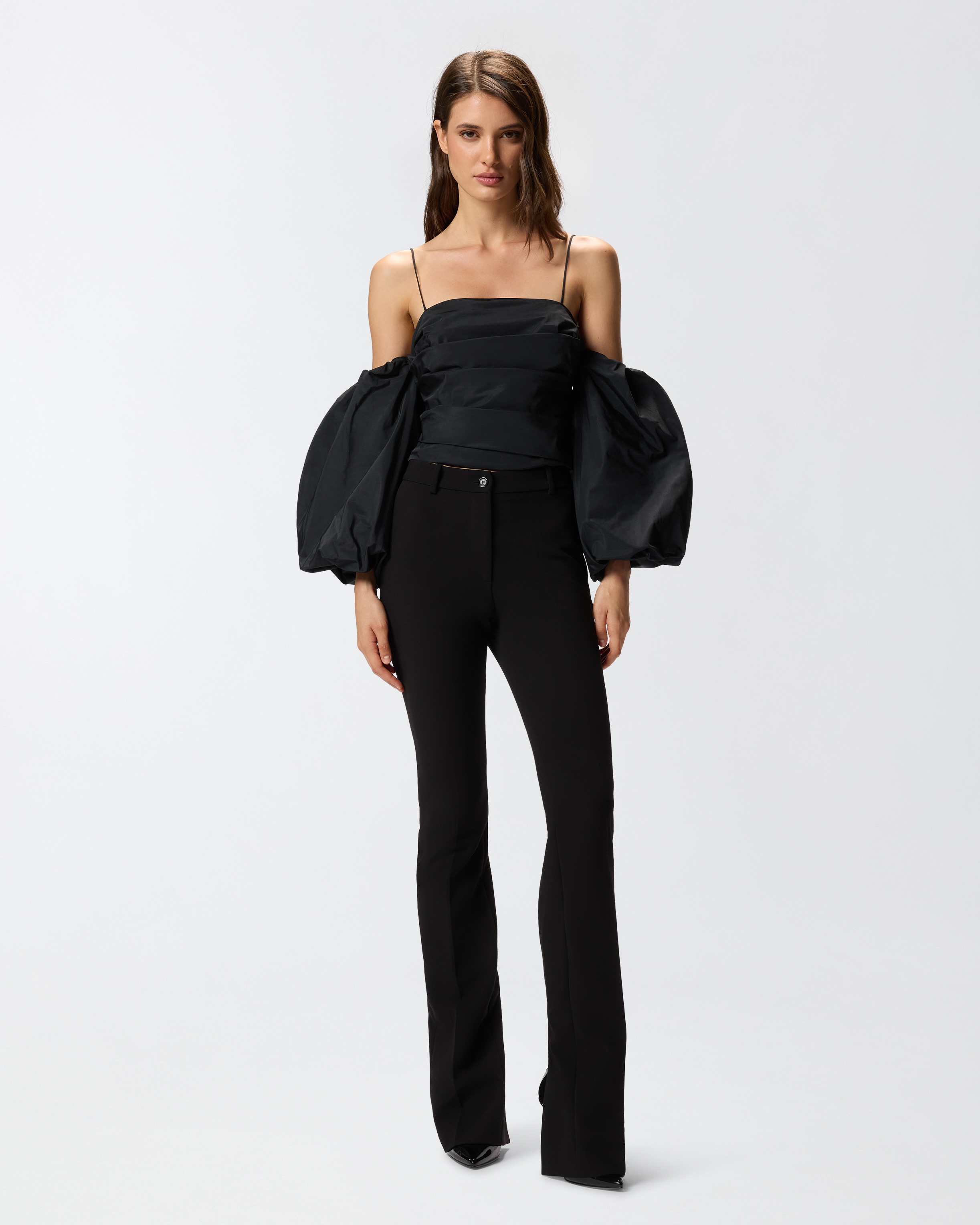 Short top with balloon sleeves PINKO Black