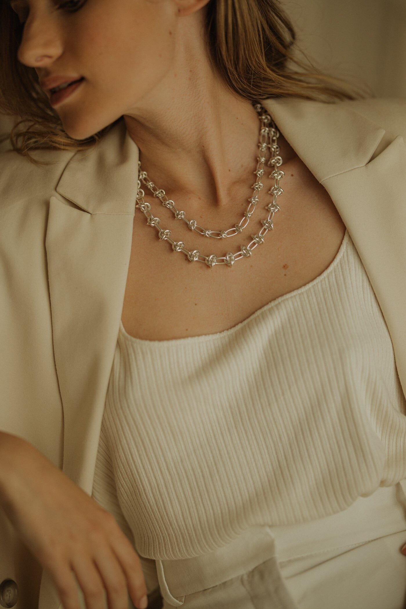 Silver plated necklace MONSIEUR SIMONE Silver