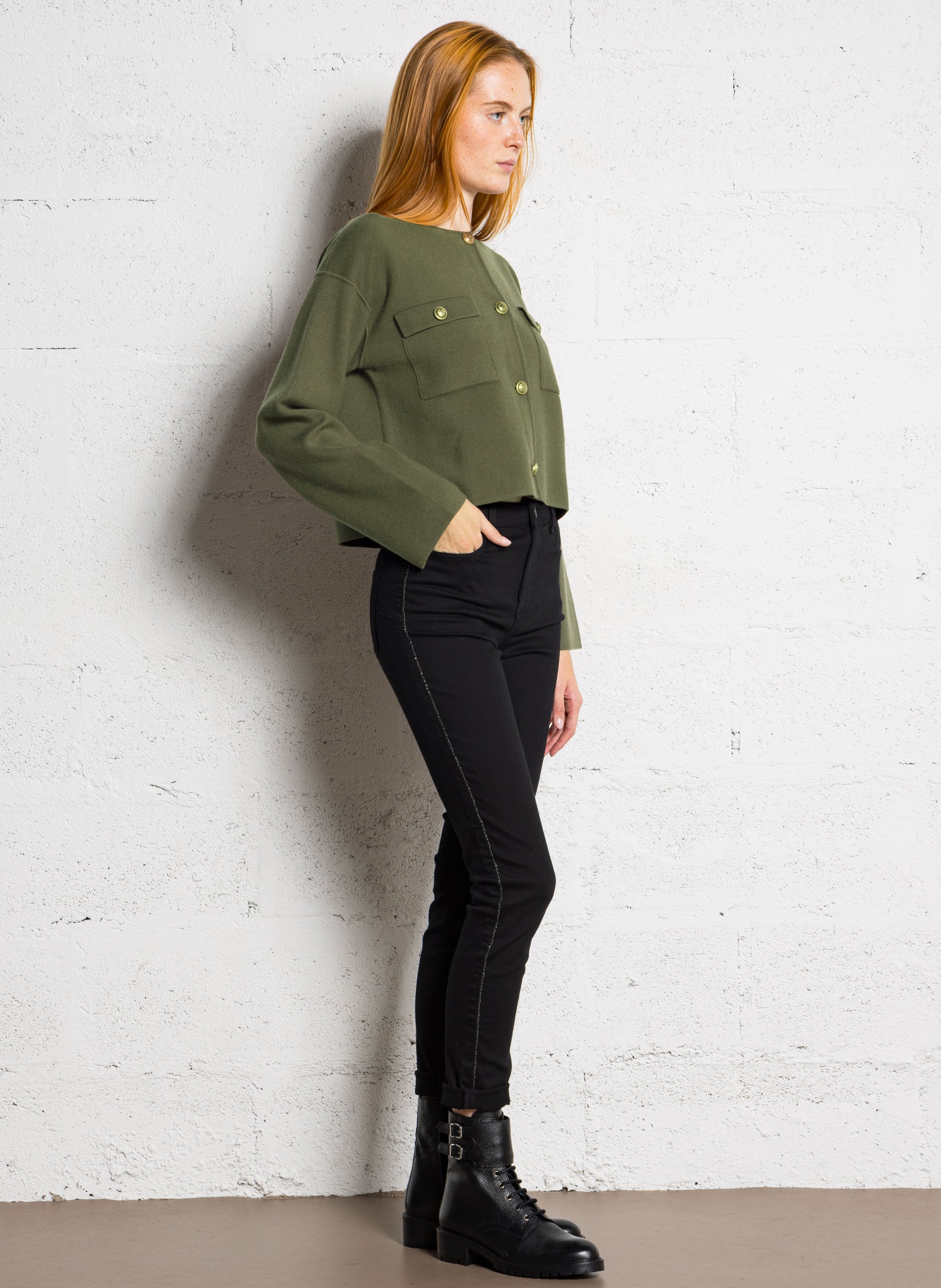 Jean droit en coton IKKS Noir