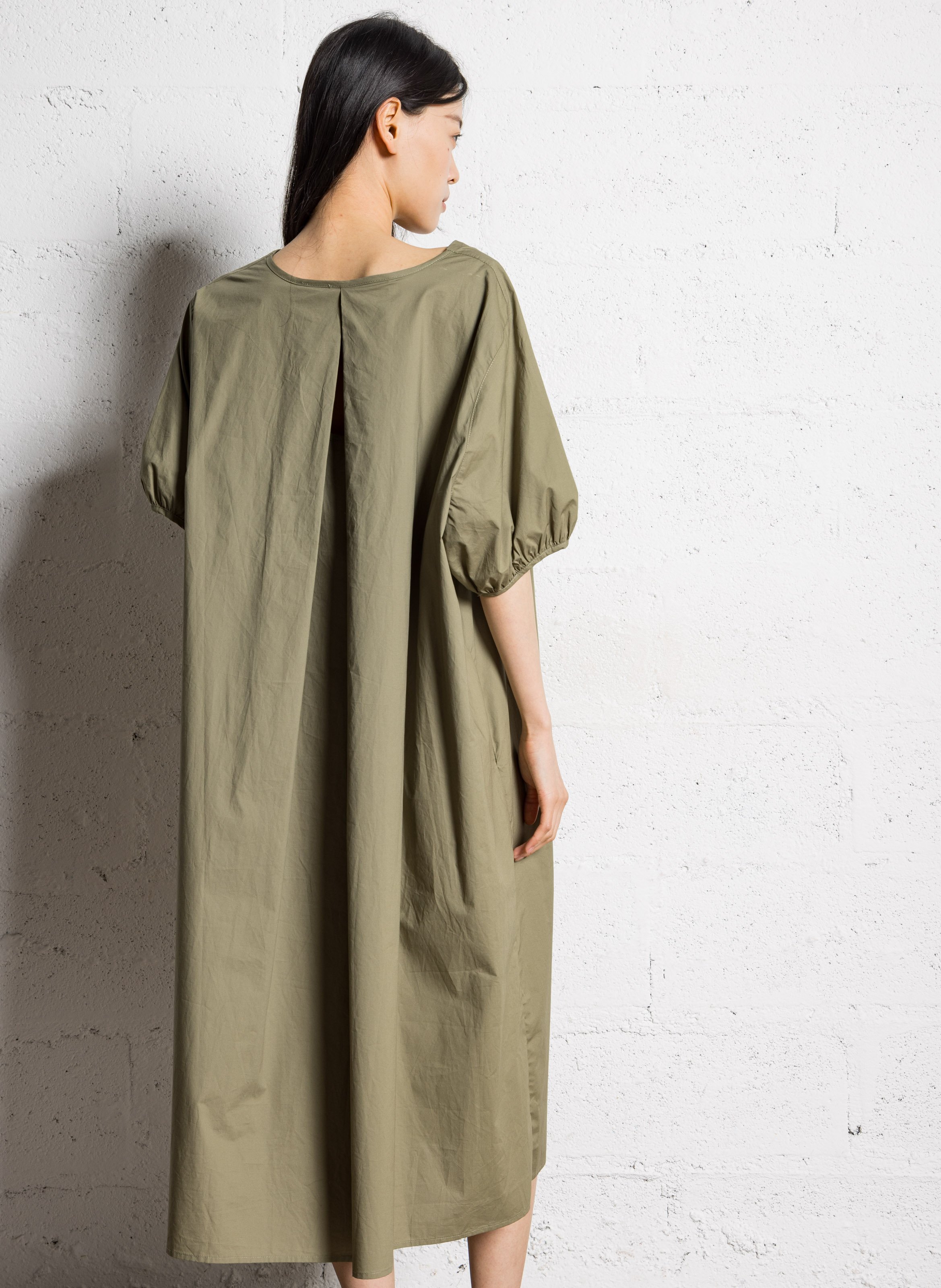 Robe ample col V en coton JC SOPHIE Vert