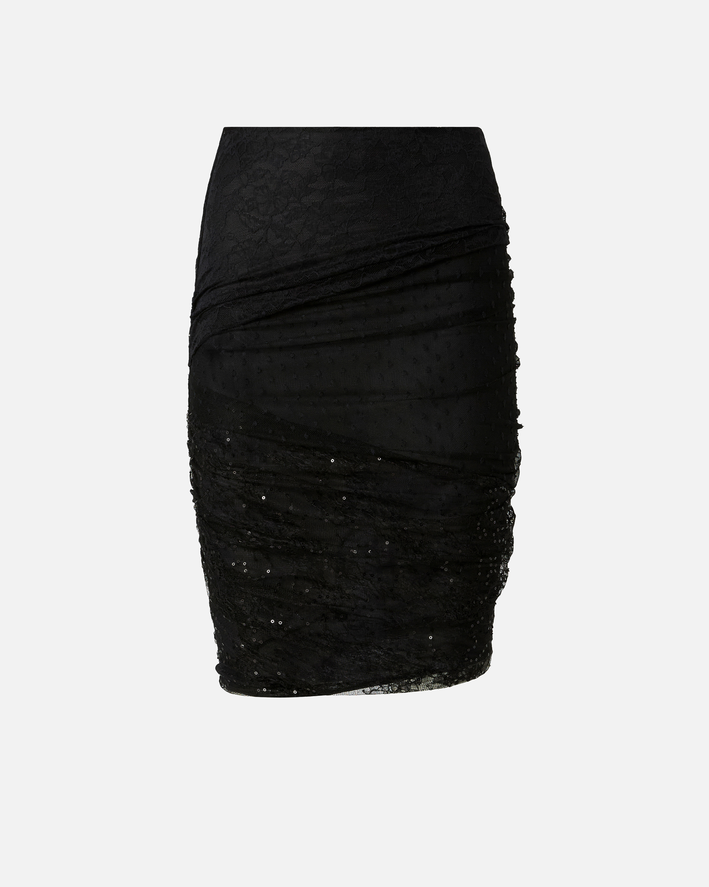 Pencil skirt in lace with patchwork effect PINKO Black