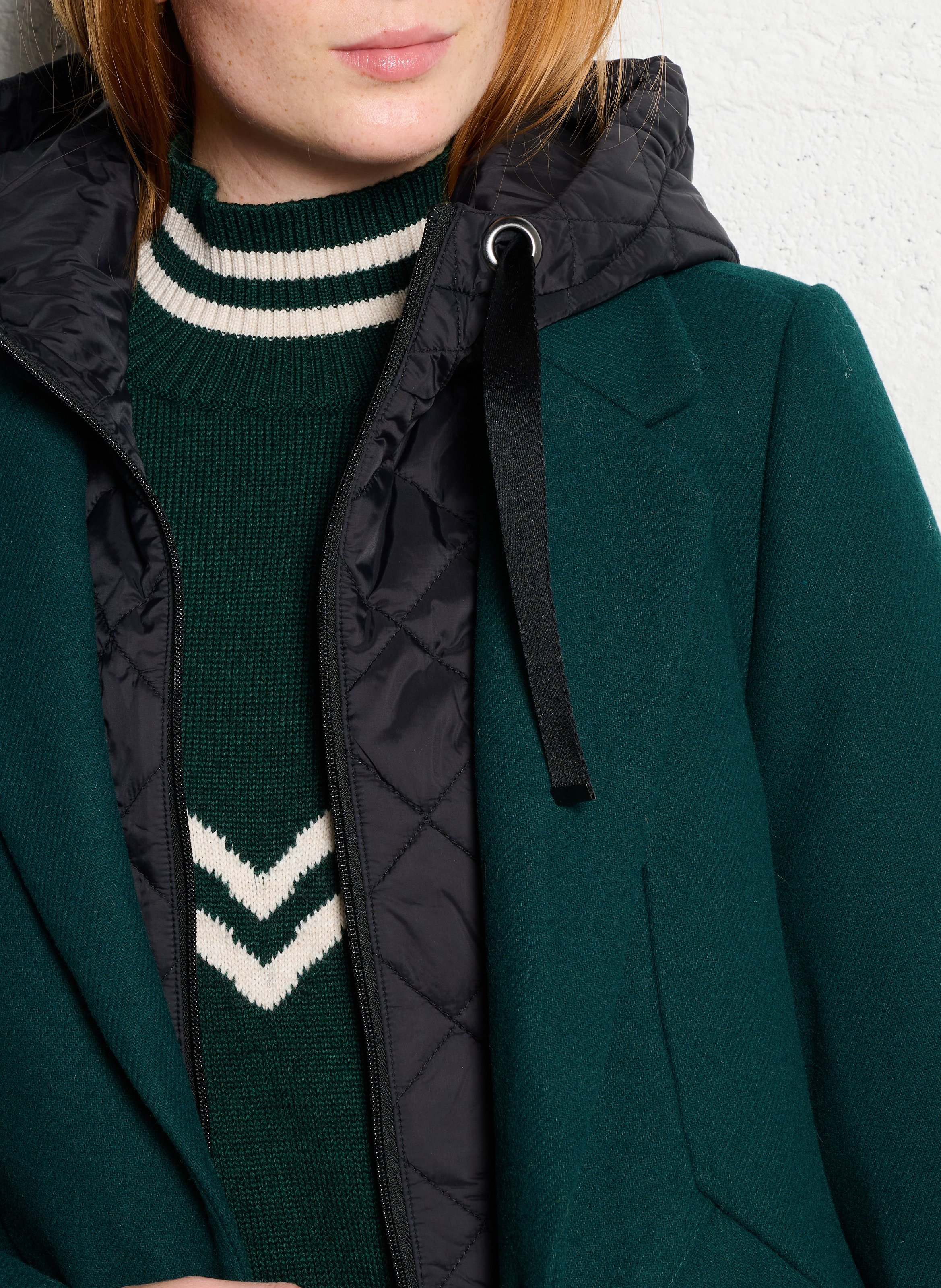 Coat with removable padded lining I CODE Green