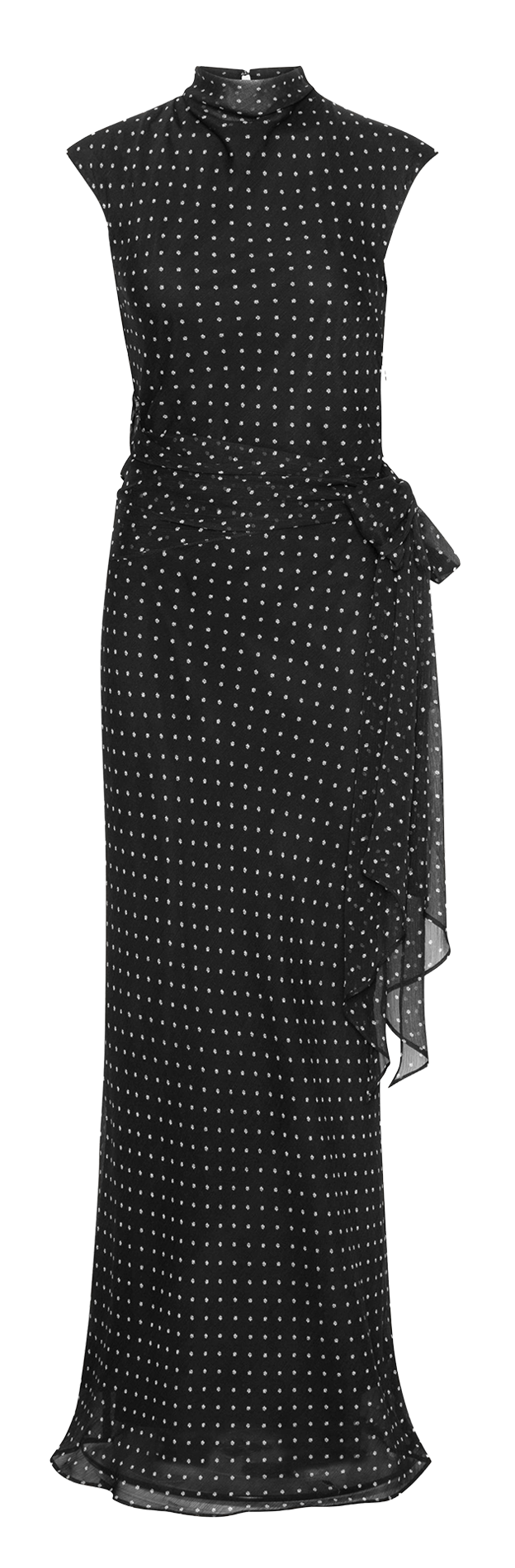 Long draped patterned dress ROTATE Black