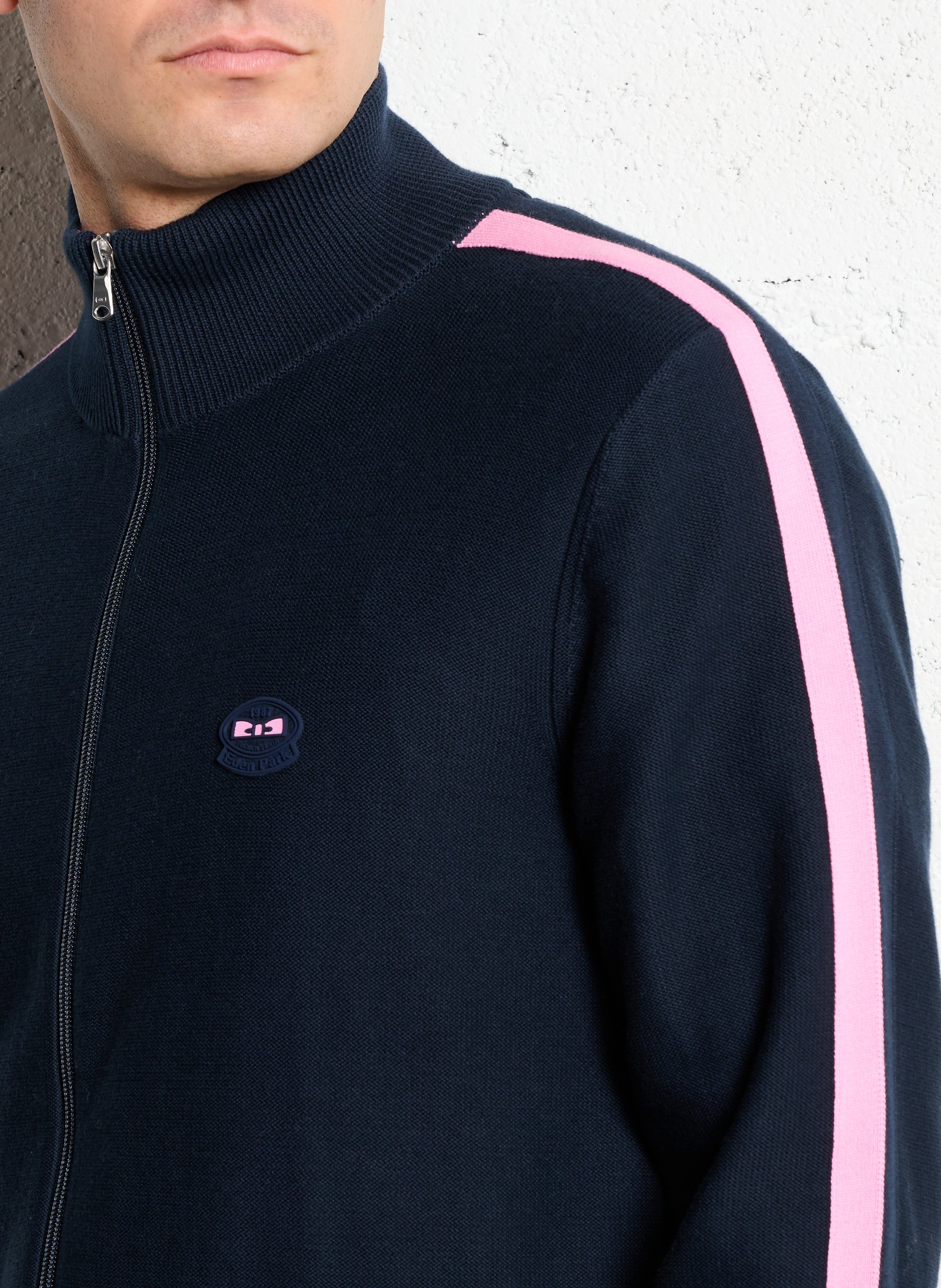 Gilet droit uni à bandes sur les épaukes EDEN PARK Bleu