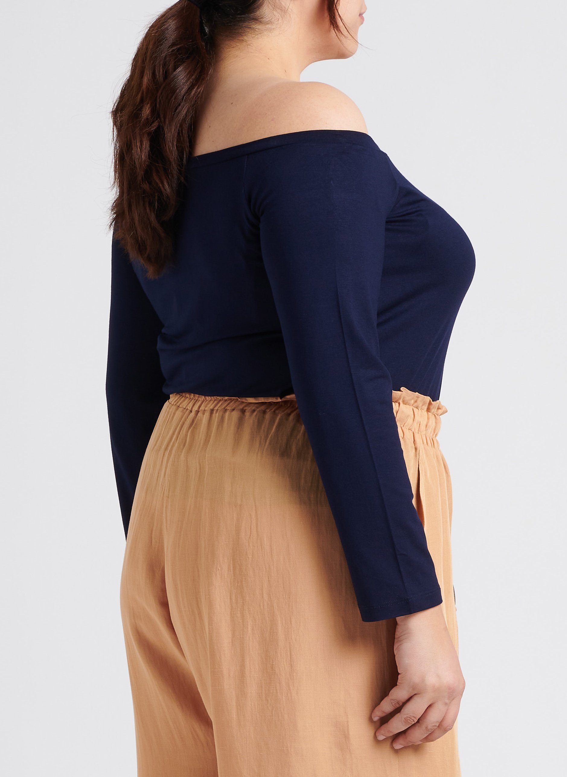 Langärmliges T-Shirt mit U-Boot-Ausschnitt MAT FASHION Blau