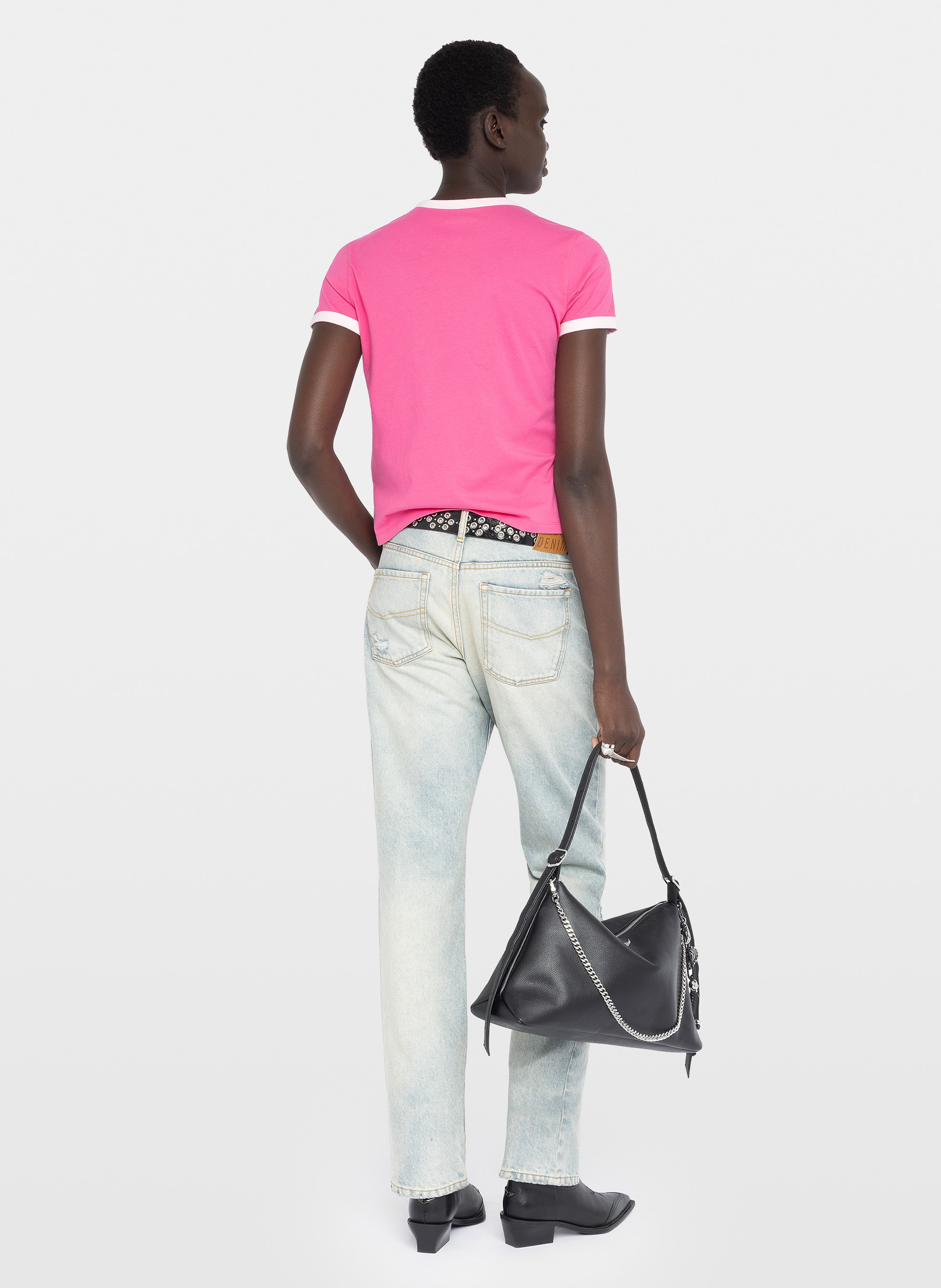 Tee-shirt col rond manches courtes imprimé ZADIG&VOLTAIRE Rose