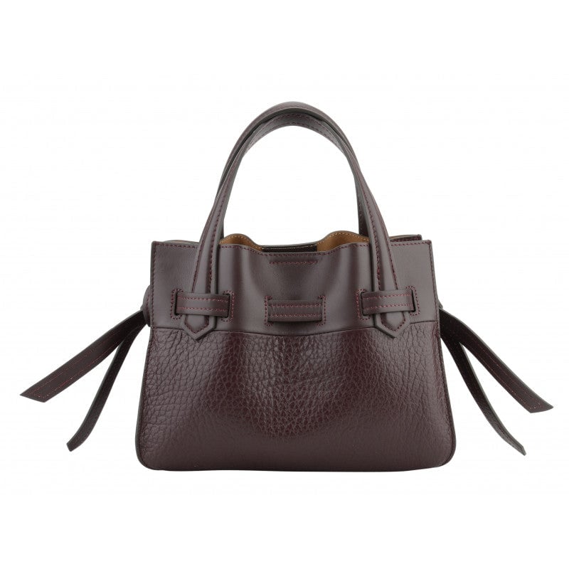 Calfskin leather handbag POURCHET Red