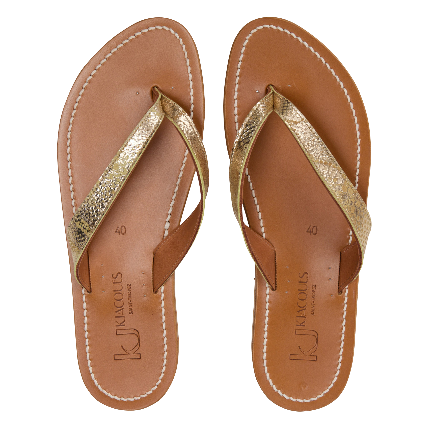 Avarca Berlin - Flache Ledersandalen mit Samt K JACQUES Mehrfarbig