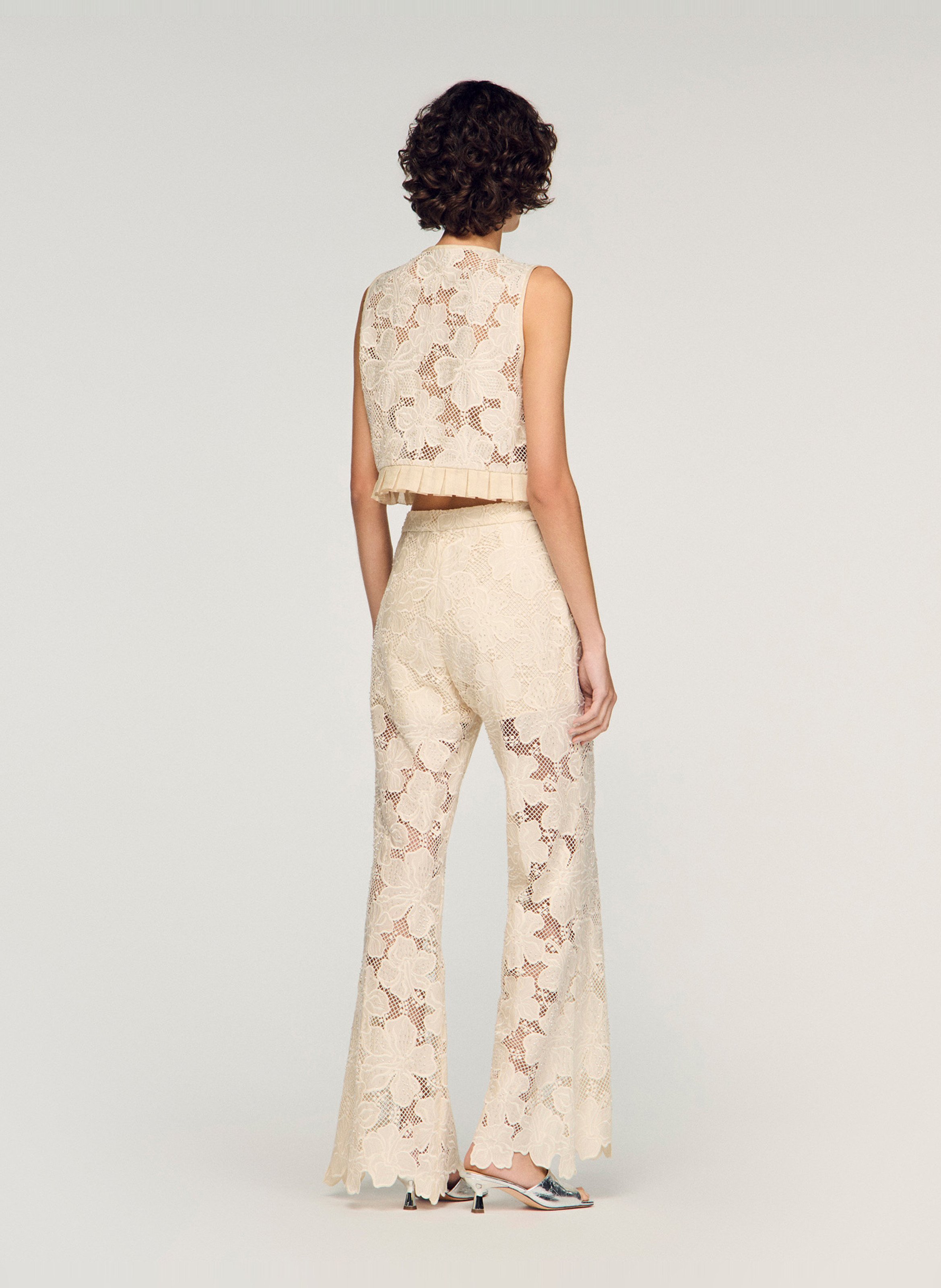 Top met V-hals SANDRO Beige