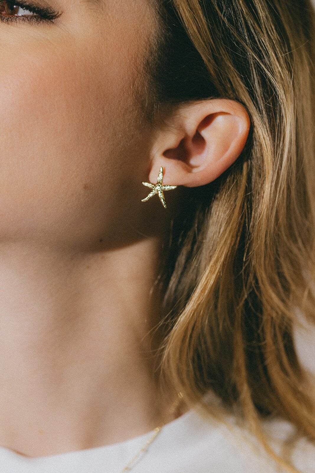 Star stud earrings gold-plated MONSIEUR SIMONE Silver