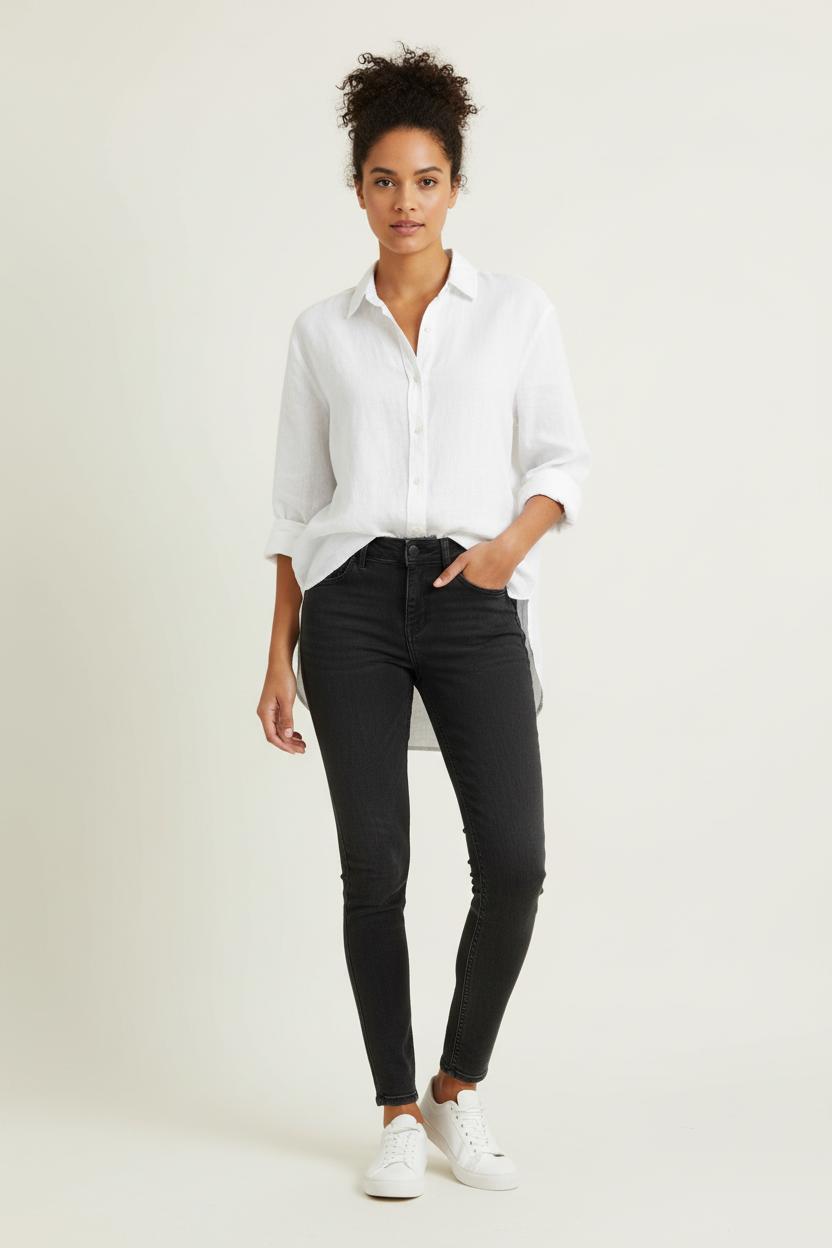 Cropped slim jeans with studs CLOSED - Seconde Main Grey