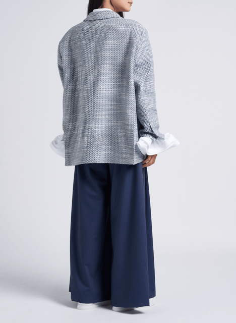 Veste col tailleur jacquard en coton mélangé IMPERIAL Multicolore