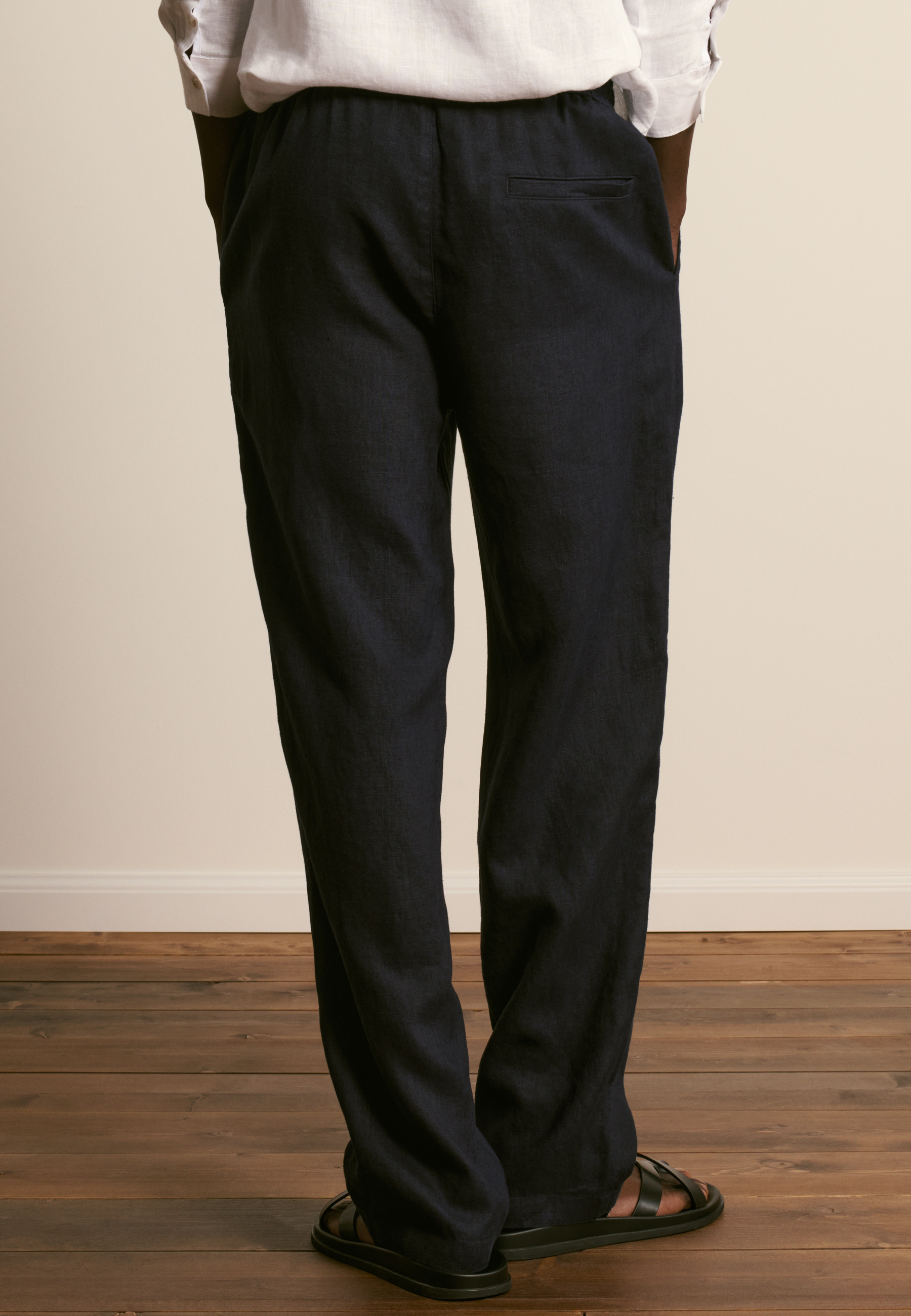 Pantalon en lin MAISON MONTAGUT Bleu