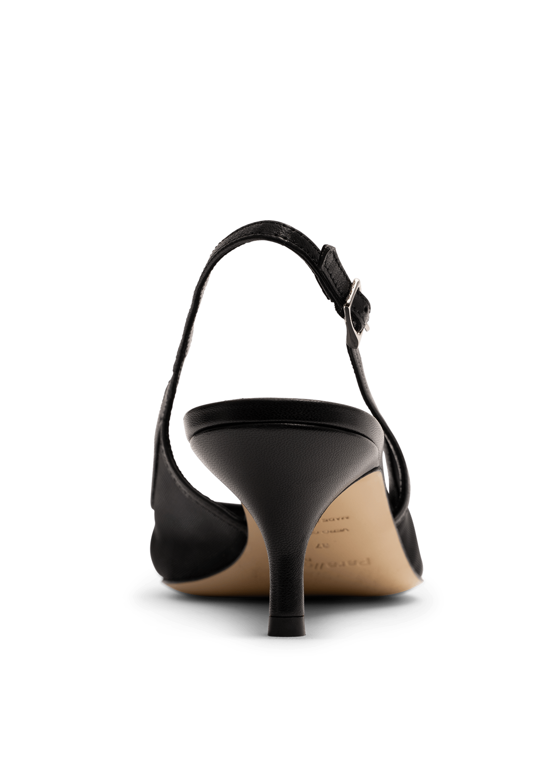 Slingback en cuir et mesh noir PARALLELE PARIS Noir