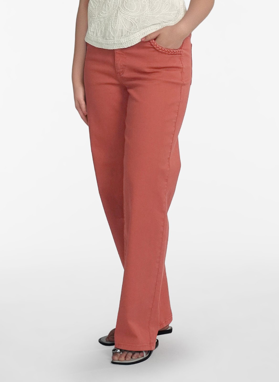 Jean large en coton  VILA Orange