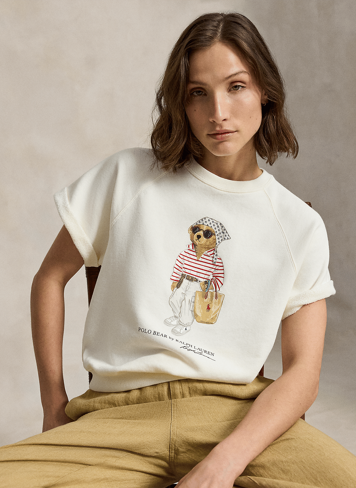Gerade geschnittenes Rundhals-T-Shirt mit Siebdruck POLO RALPH LAUREN Weiss