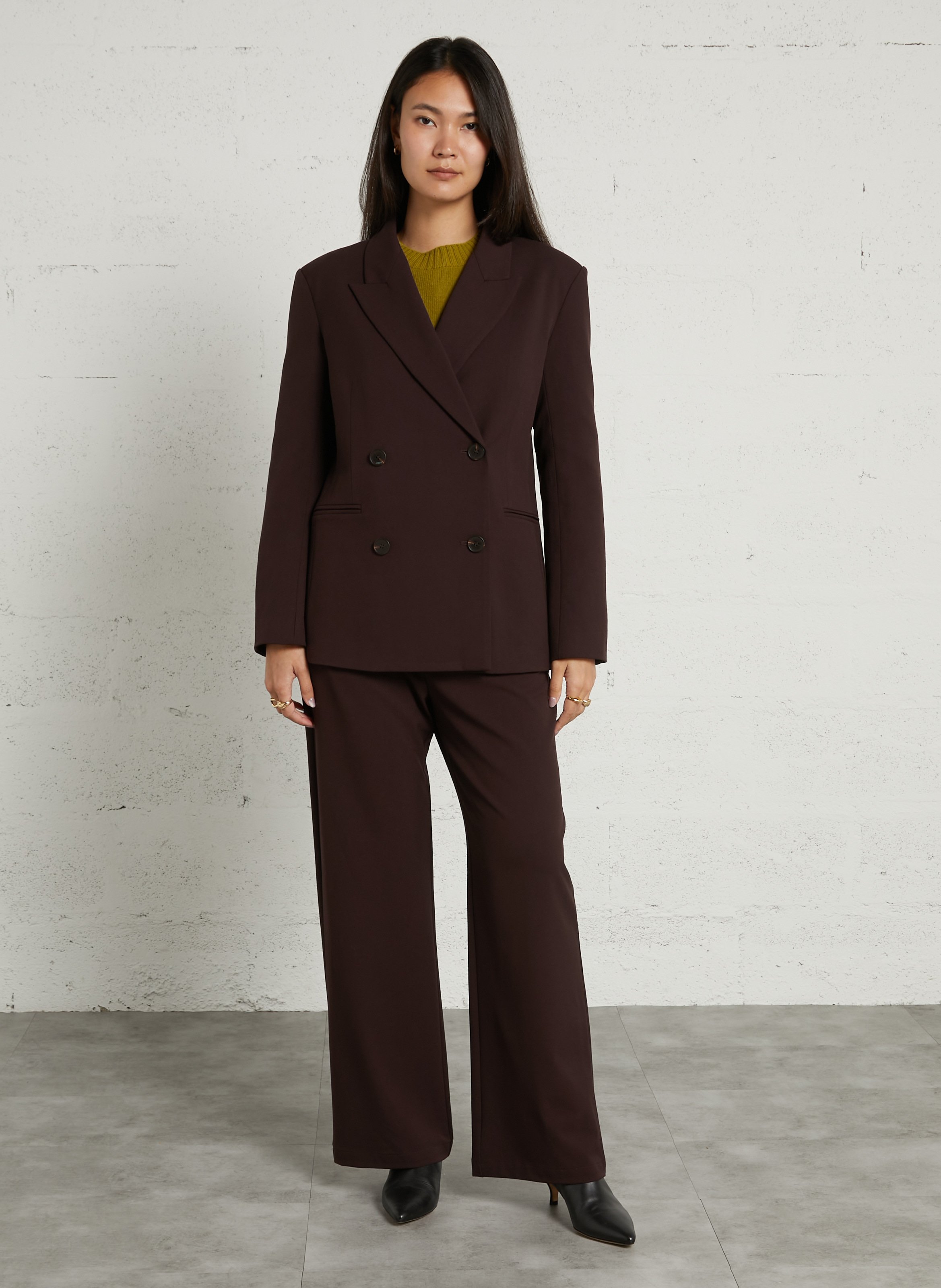 Straight-cut blazer SUNCOO Plums