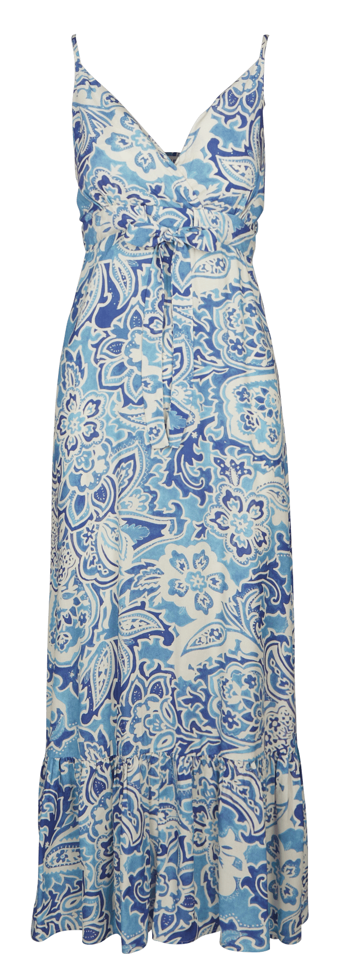 robe longue col V  SUD EXPRESS Bleu