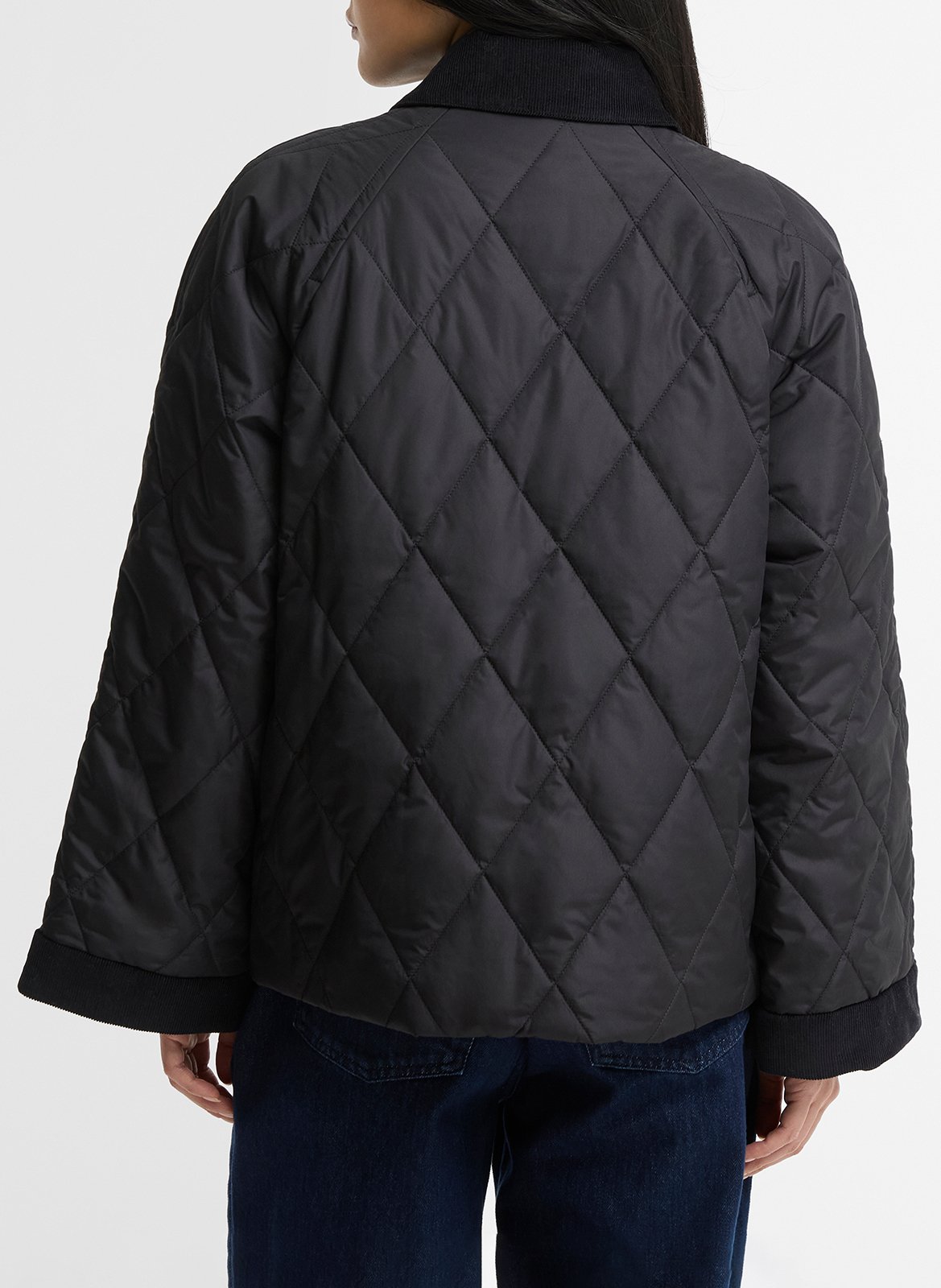Quilted jacket with classic collar BARBOUR Black
