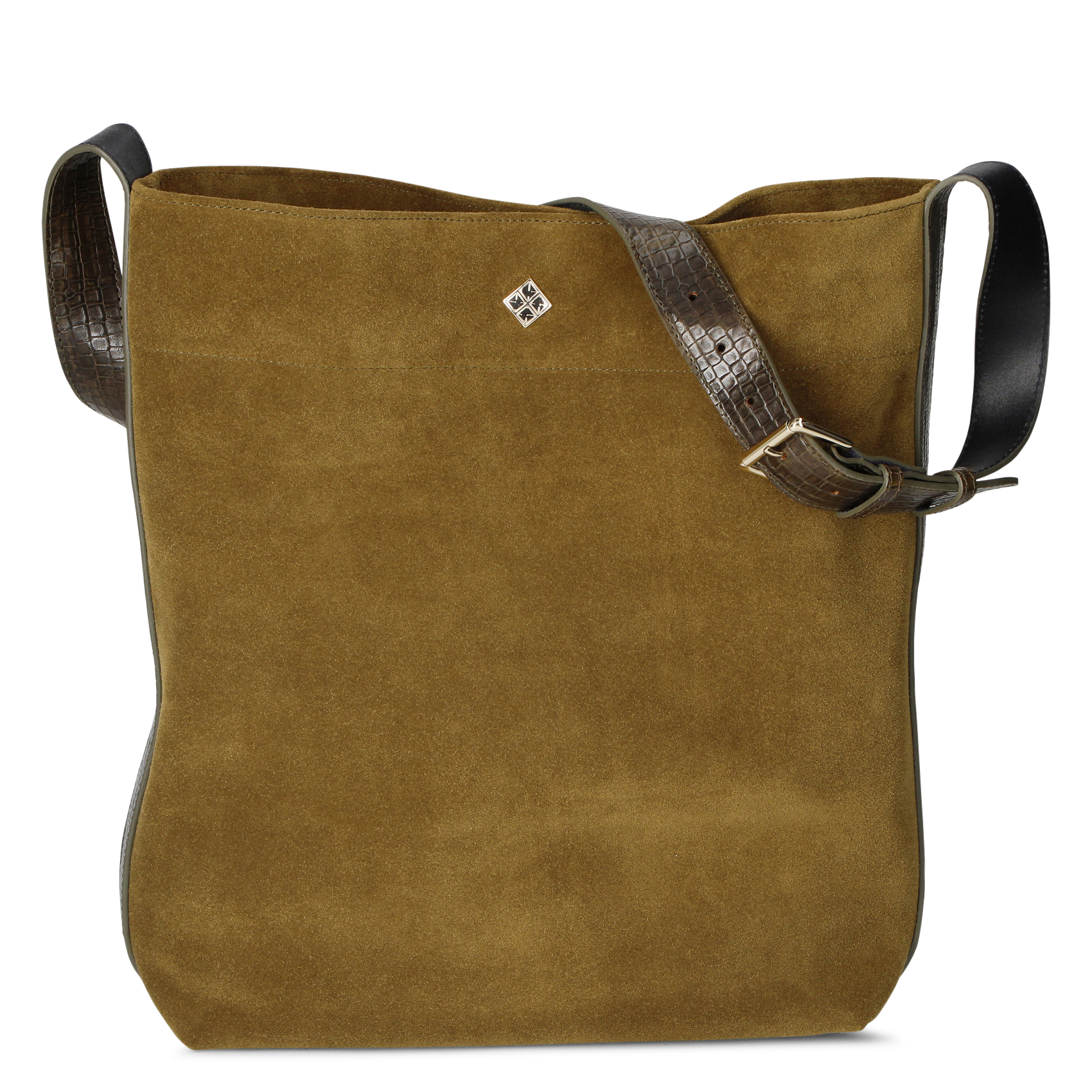 Leather clutch bag HERBERT FRERE SOEUR Khaki